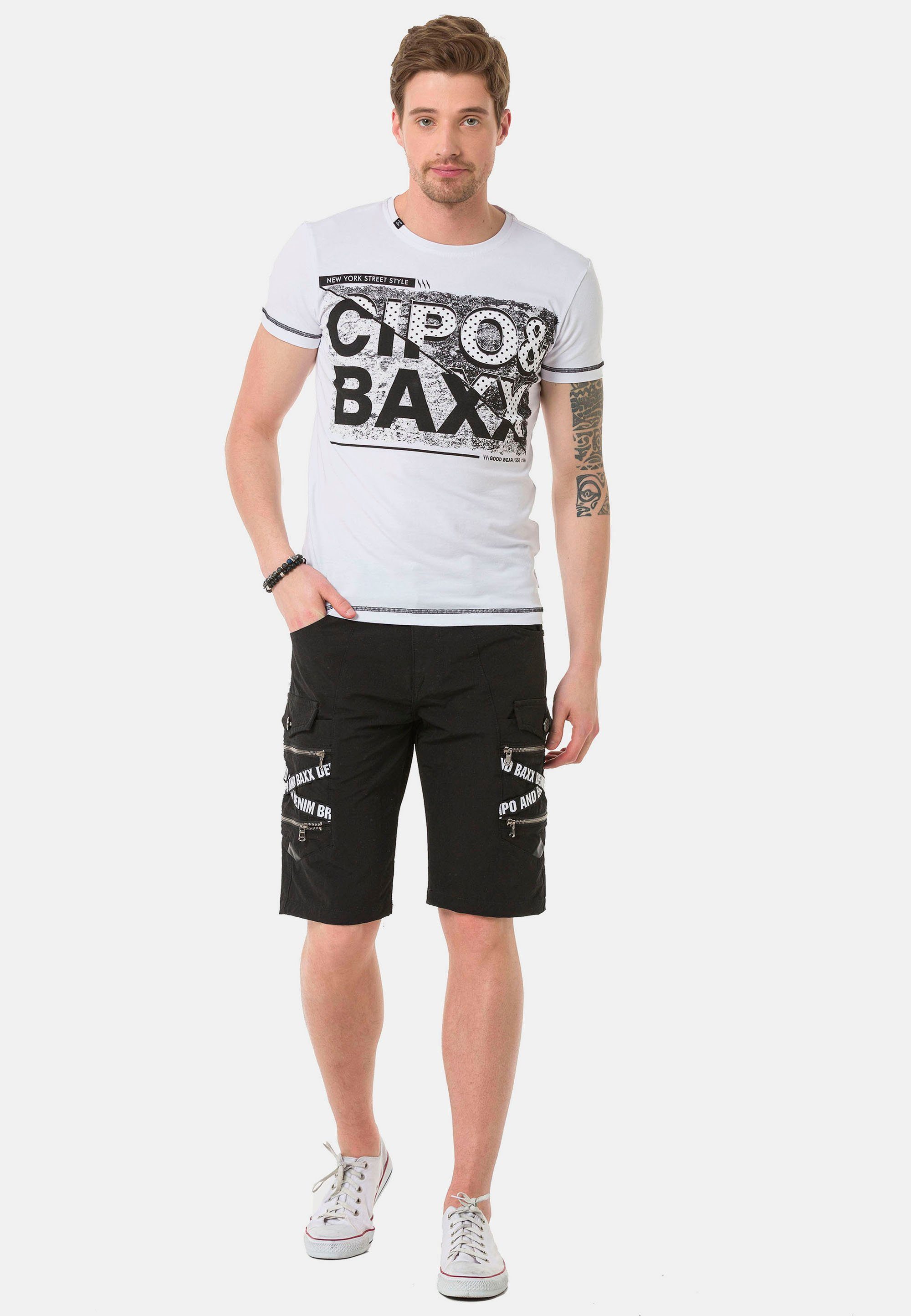 trendigen & schwarz Shorts Baxx Cipo Cargotaschen mit