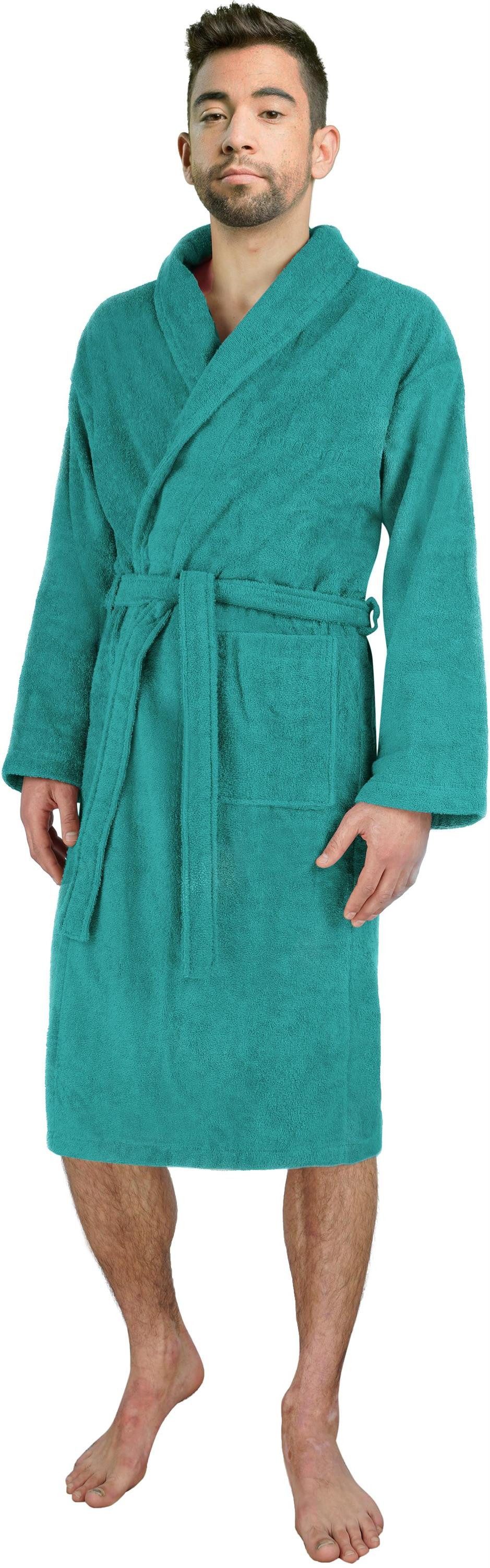 normani Herrenbademantel Herren Premium Bademantel Basic, 122, Baumwolle, Schalkragen, Bindegürtel, Saunamantel aus weicher Baumwolle