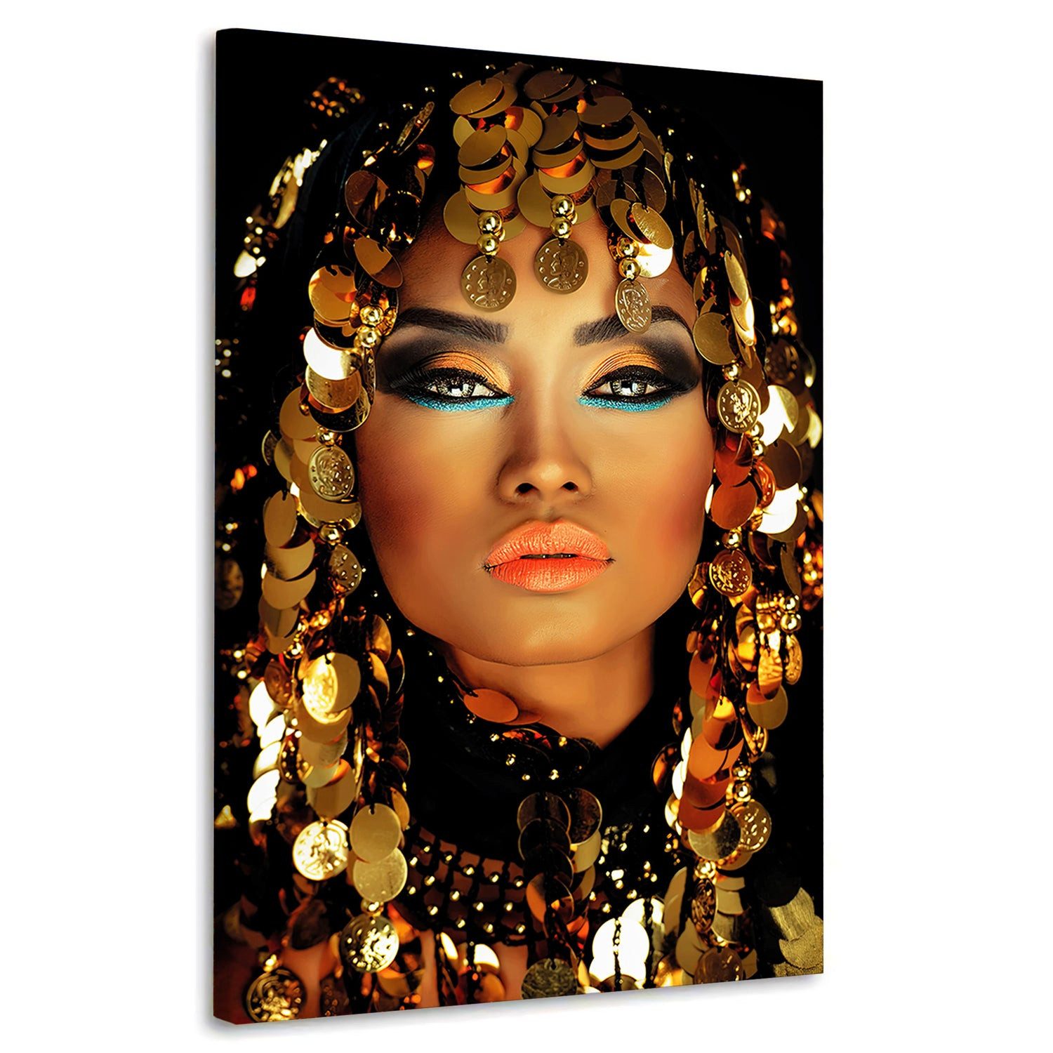 Artedinoi Leinwandbild Kleopatra Gold Frau Portrait Orient Leinwandbild Wandbild XL, Kleopatra, Porträt