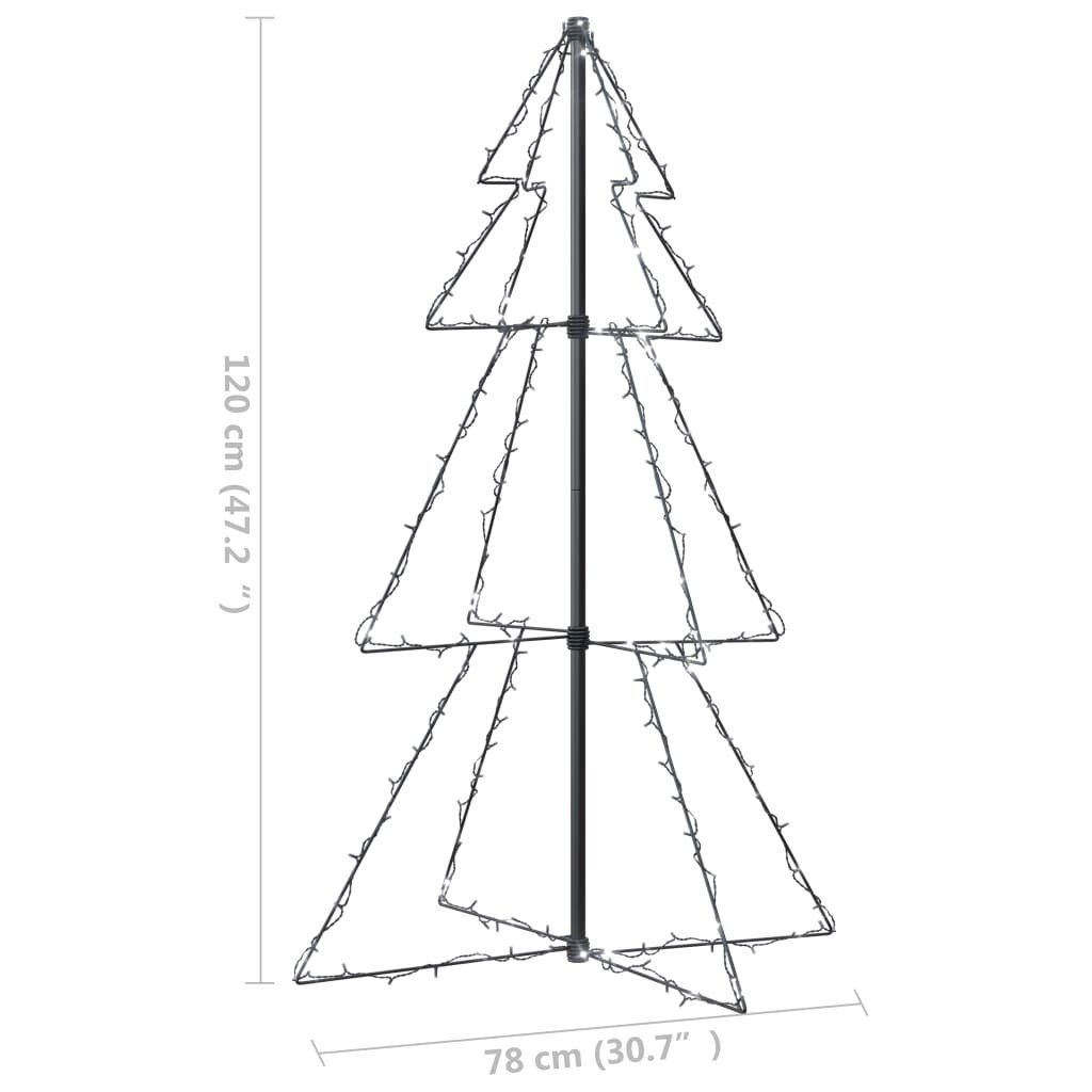 vidaXL LED 78x120 160 Outdoor cm Baum Weihnachtsbaum Kaltweiß & LEDs Kegelform in Indoor