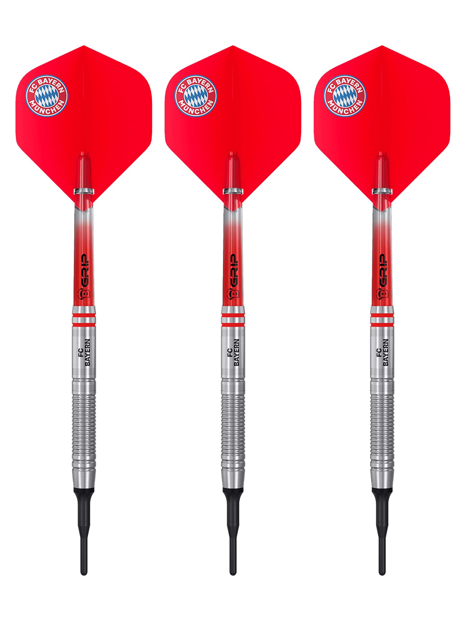 BULL'S Dart-Flights FC Bayern München I Softdarts Tungsten 18 g I Rot/Weiß