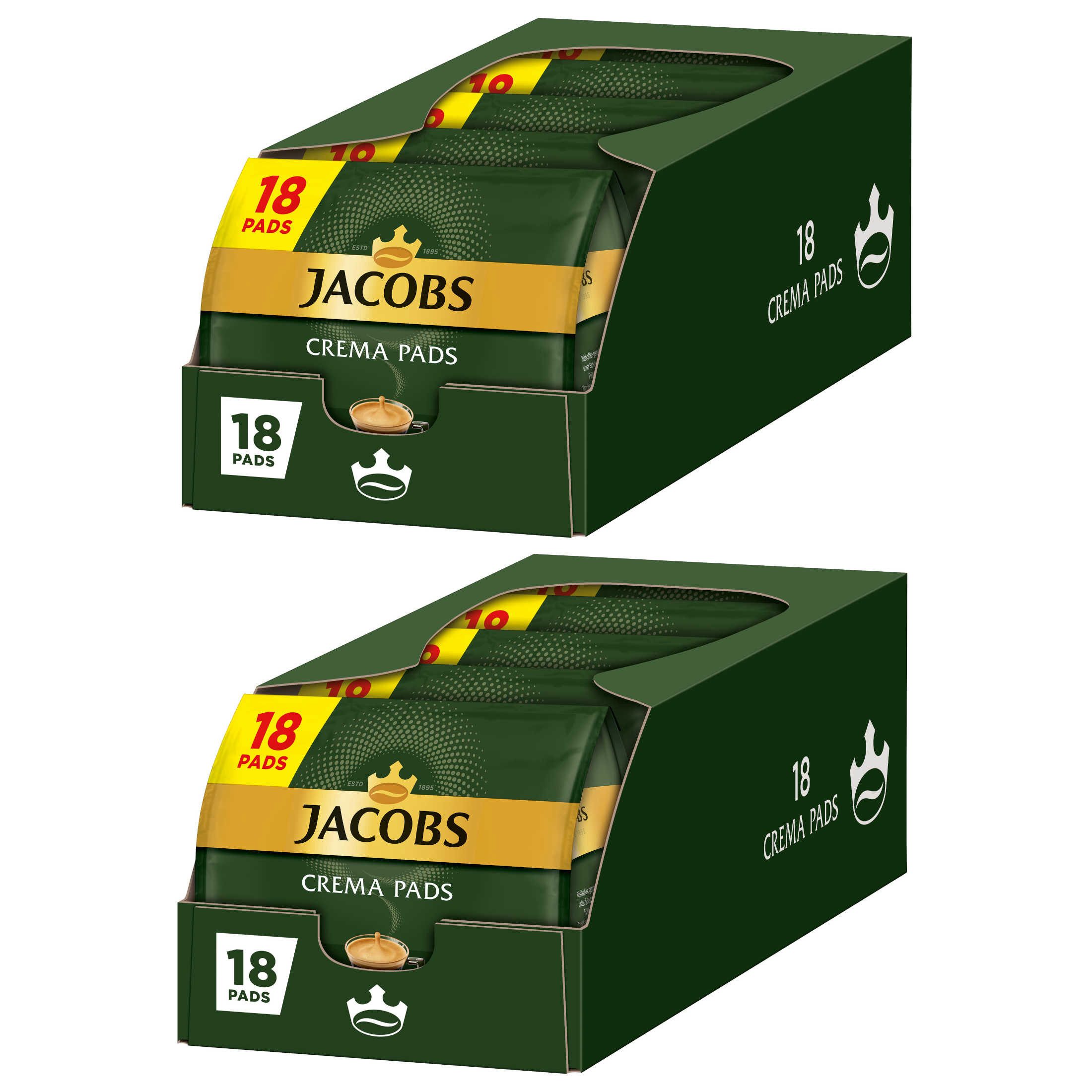 JACOBS Kaffee Pads Crema Classic 180 Getränke - 10x18 Kaffeepads Senseo kompatibel, 1180 g, (Packung, 10er Pack)