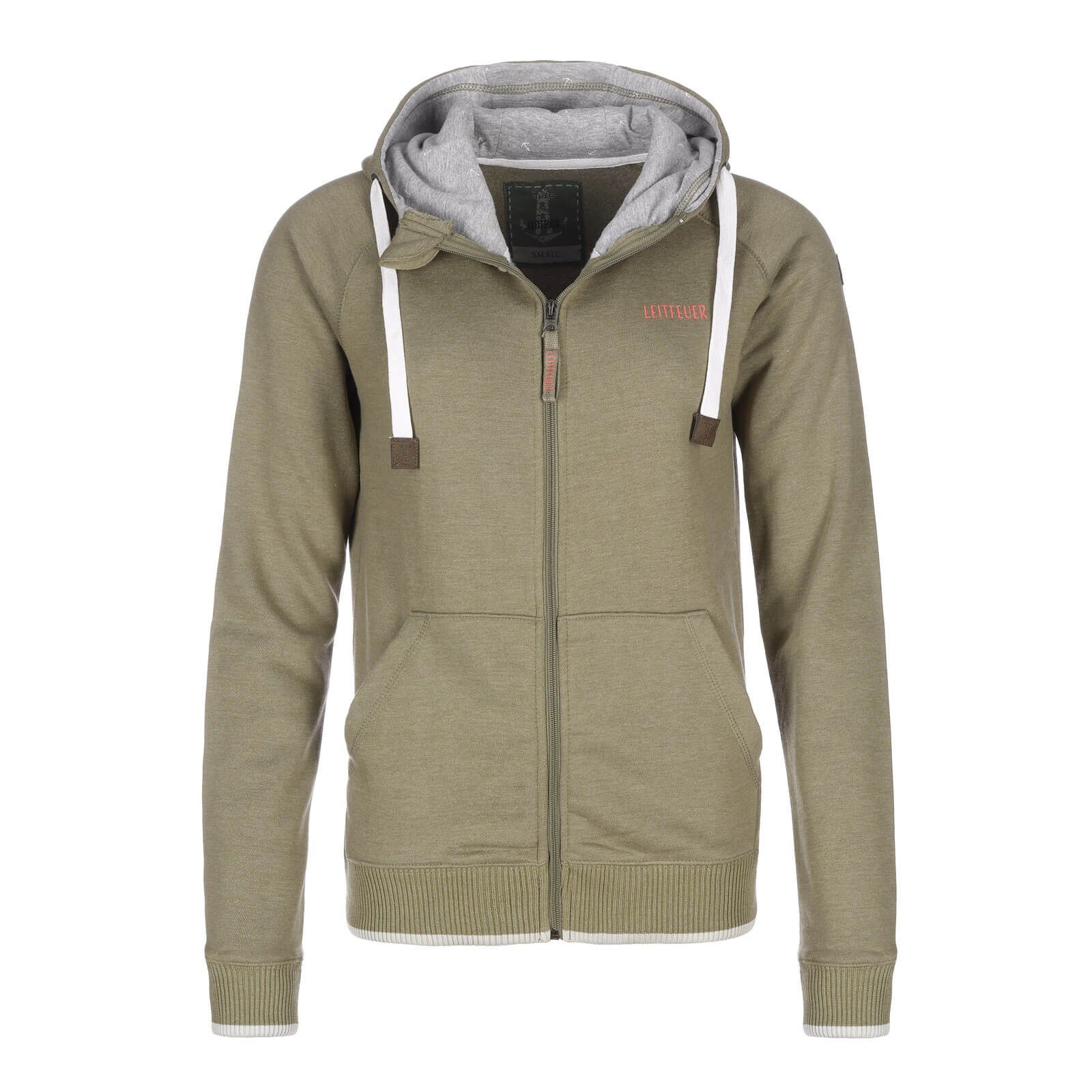 Leitfeuer Kapuzensweatjacke Damen Sweatjacke mit Kapuze und Kängurutaschen günstig online kaufen