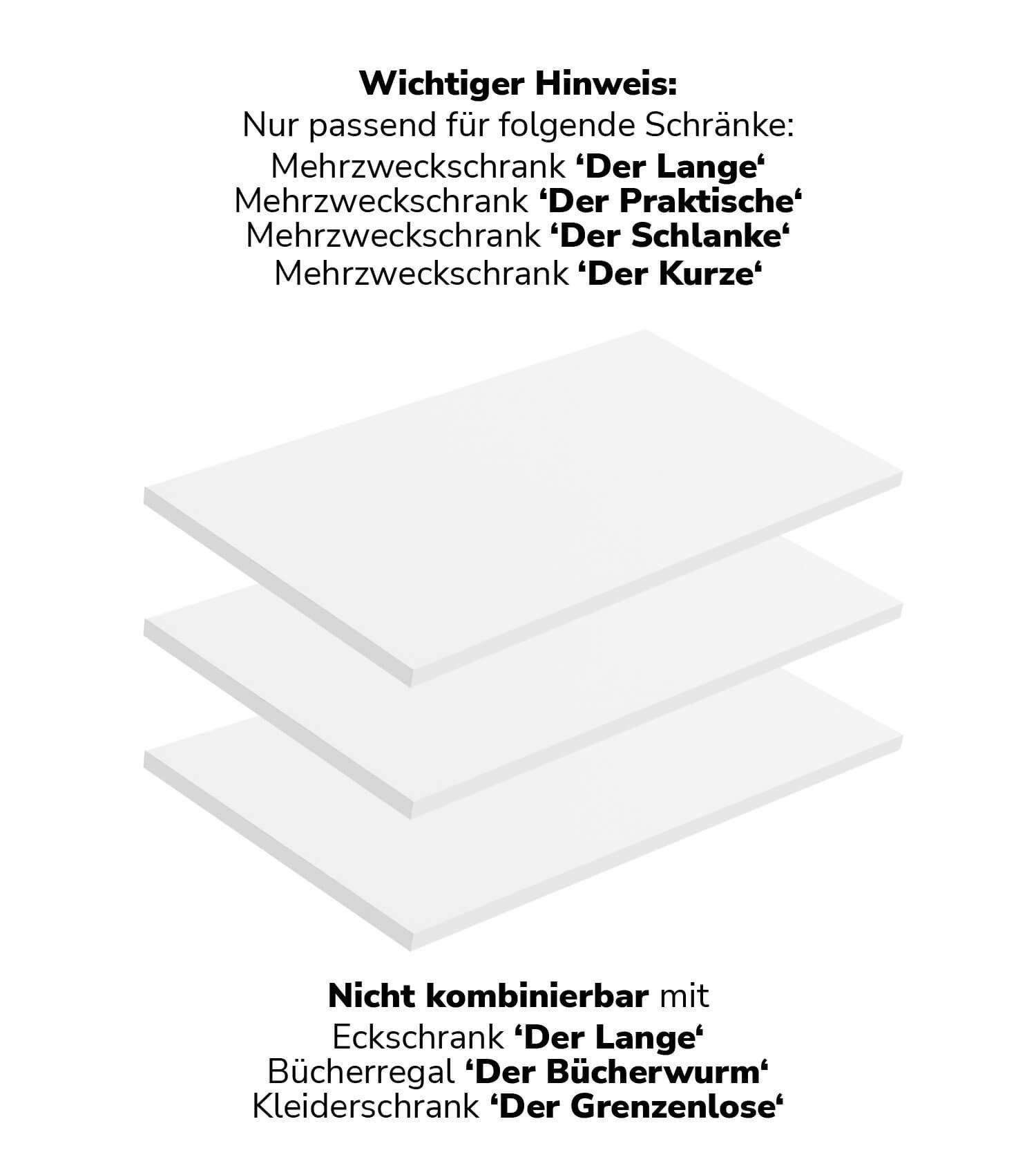 mokebo Einlegeboden Die Einleger (3er-Set), Böden für Mehrzweckschränke Der Lange, Der Praktische & Der Schlanke