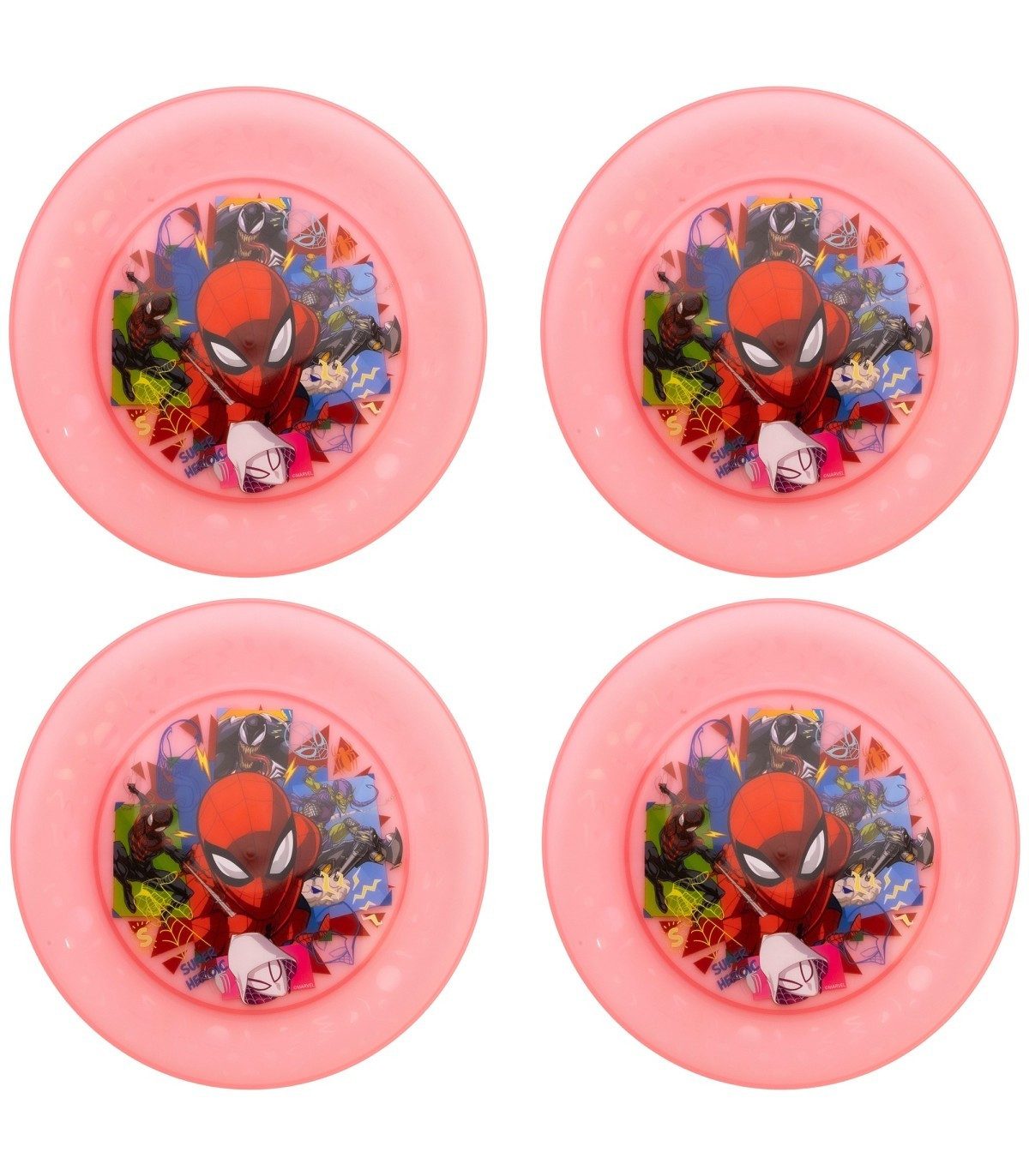 Spiderman Teller Kinder Teller Set 4 teilig geeignet für Mikrowelle und Spülmaschine, (4 St)