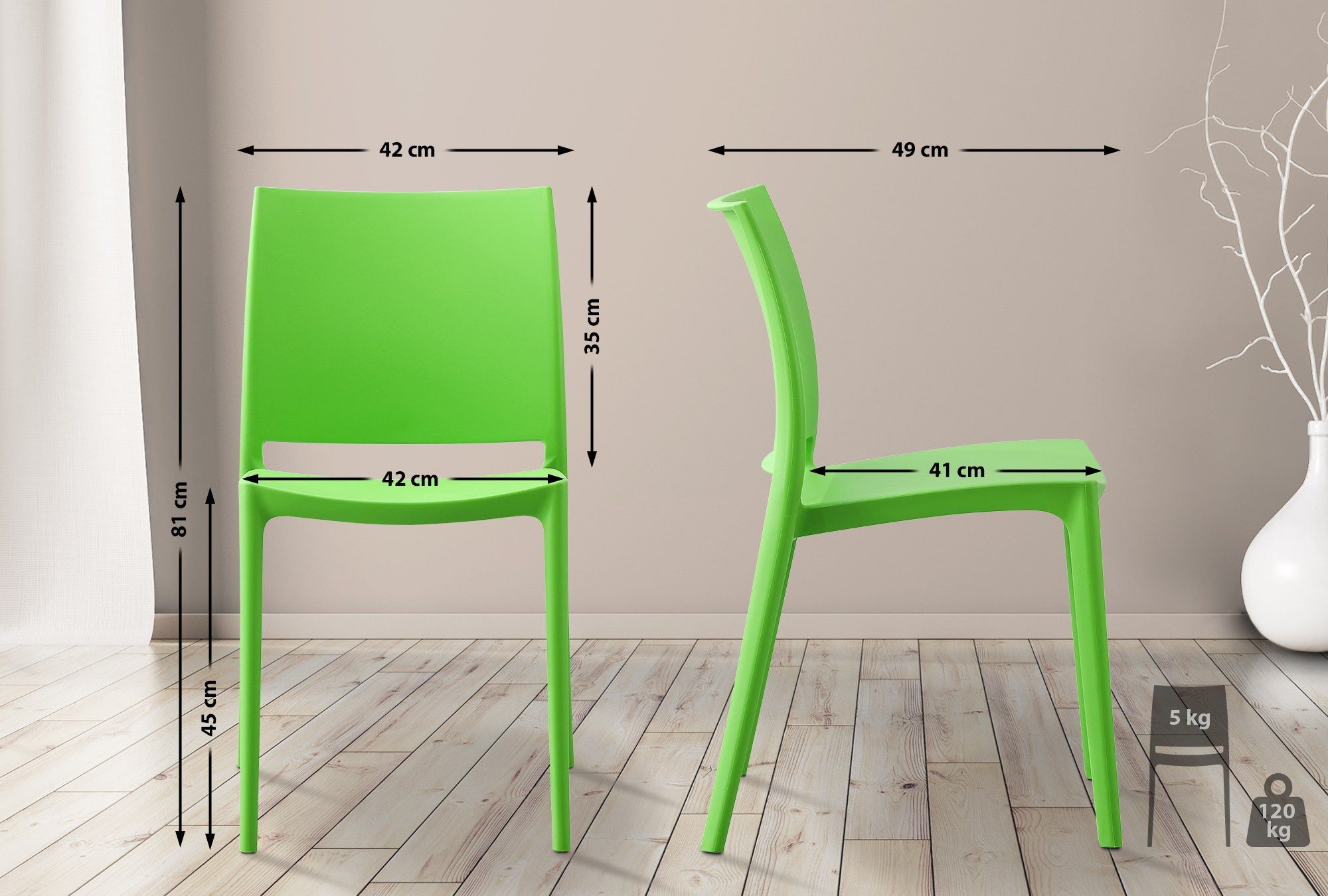 CLP Gartenstuhl Meton (2er Set), Kunststoff, günstig online kaufen