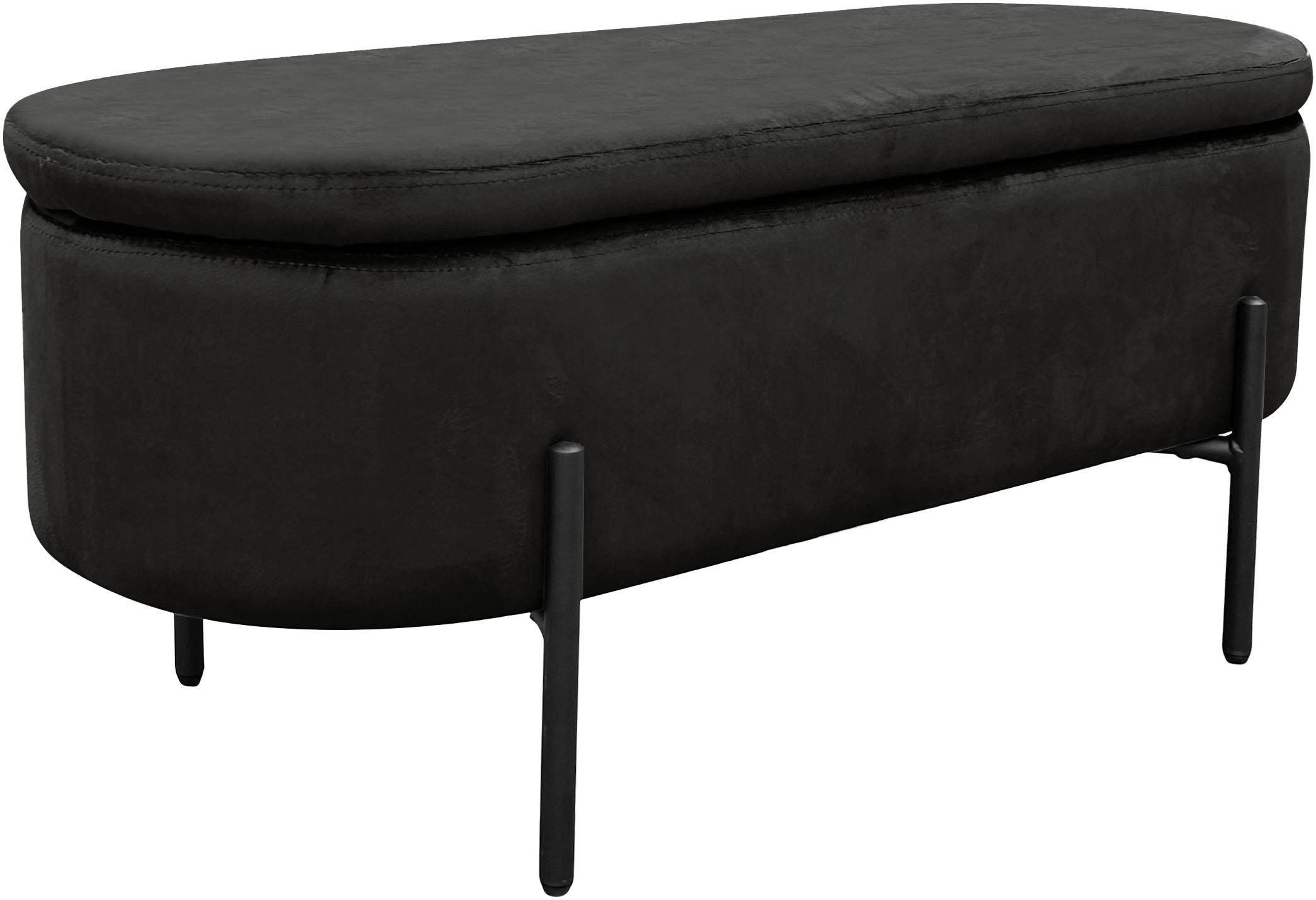 byLIVING Sitzbank NOVA, Samt, mit Stauraum/Truhe, Innenmaß Truhe 26,5 x 83cm, Höhe: 19 cm