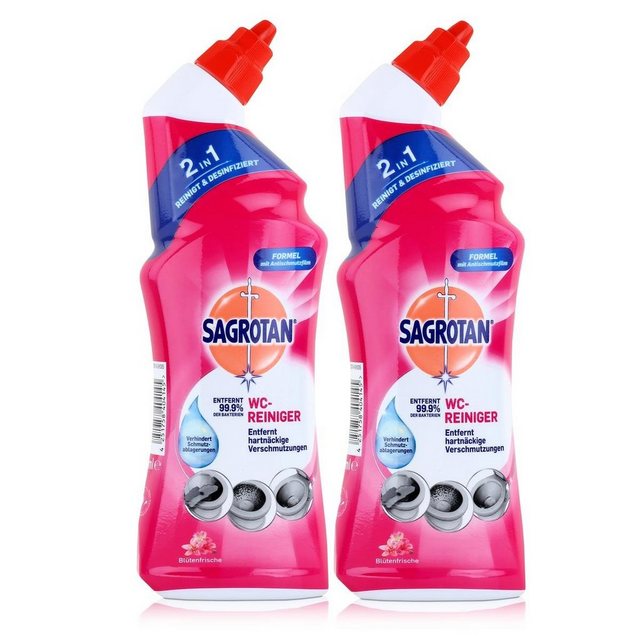 SAGROTAN Sagrotan WC-Reiniger Blütenfrische 750ml – WC-Frische (2er Pack) WC-Reiniger