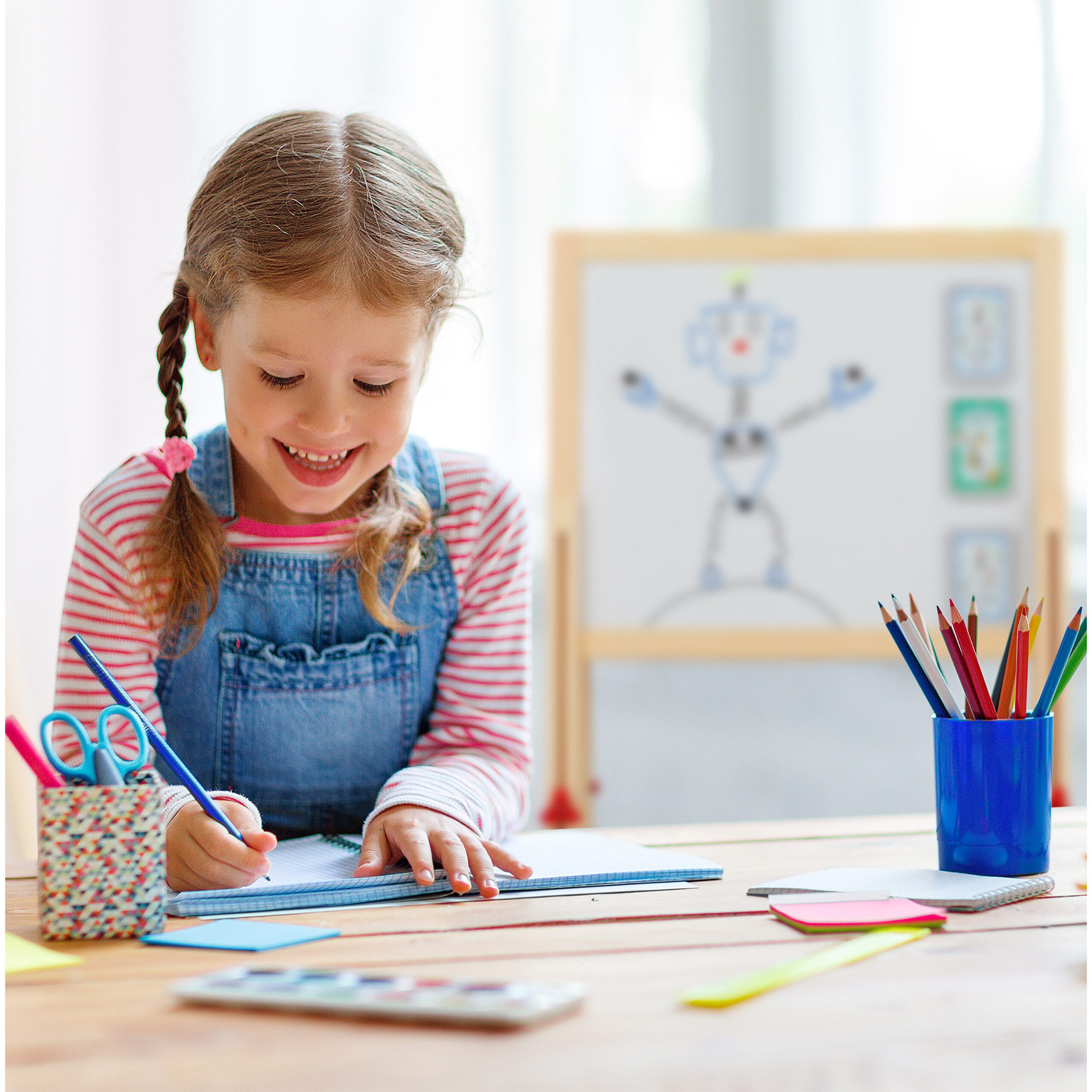 relaxdays Standtafel für Kinder höhenverstellbar