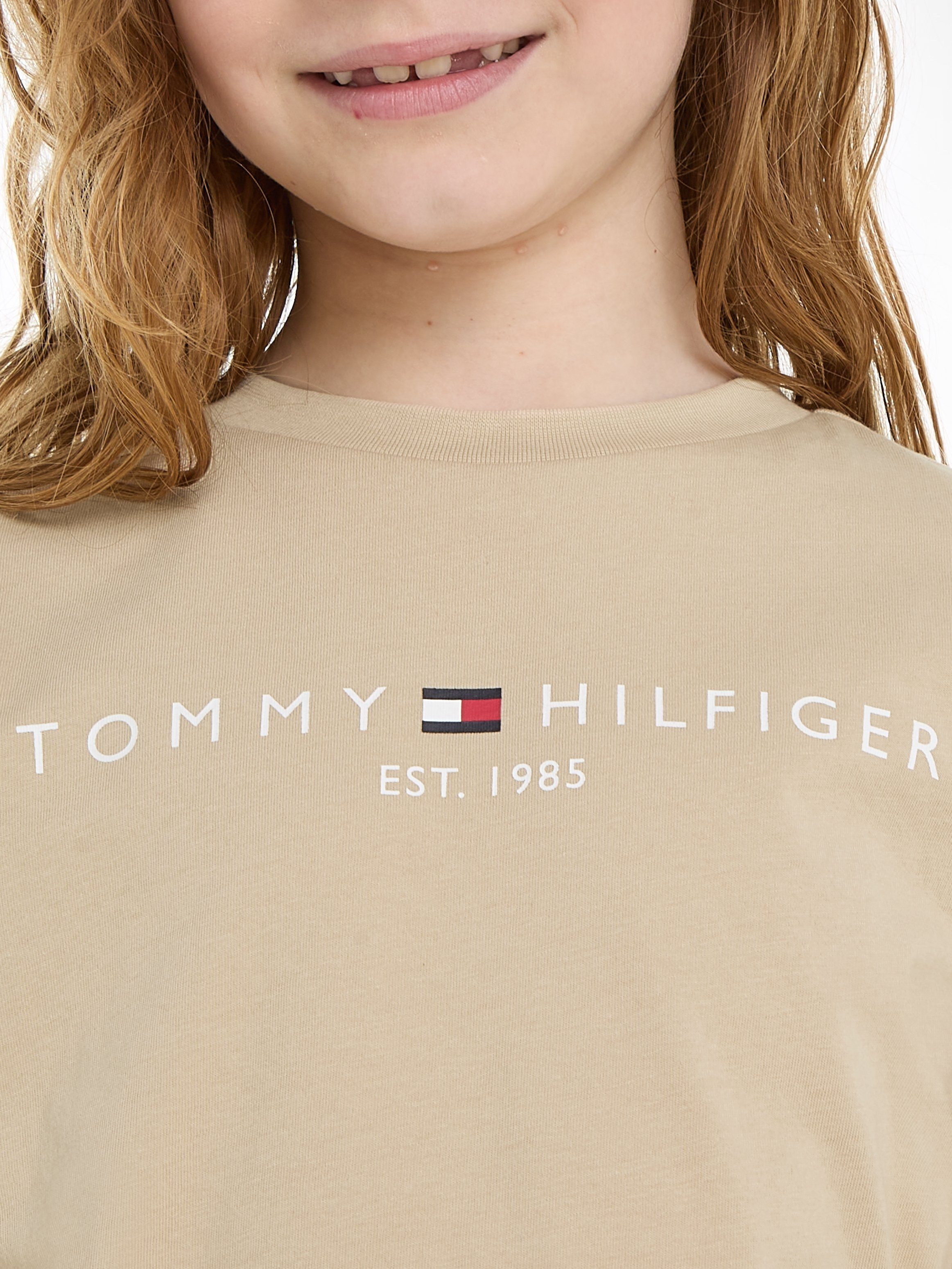 Tommy S/S 16 Kinder TEE U beige Jahre T-Shirt bis ESSENTIAL Hilfiger