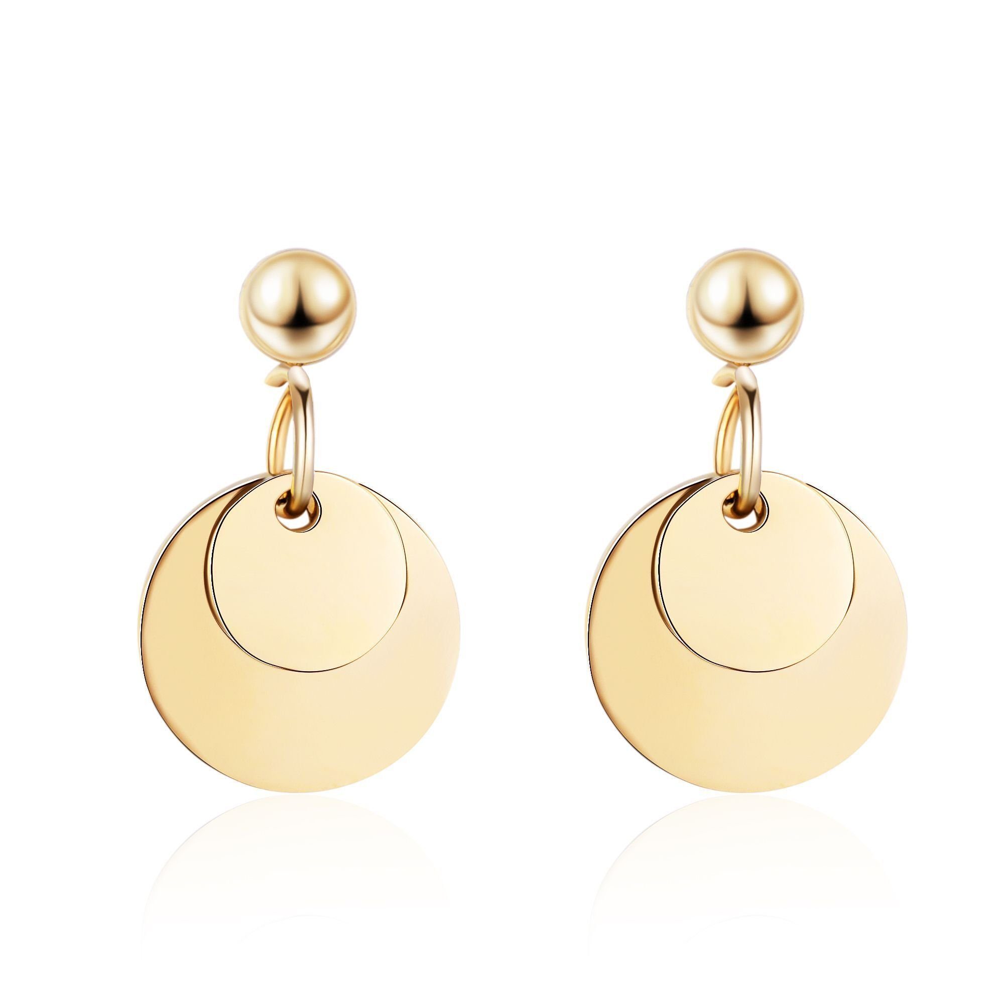 AILORIA Paar Ohrhänger AURORE ohrringe, Ohrringe aus glänzendem Edelstahl goldfarben | Ohrhänger