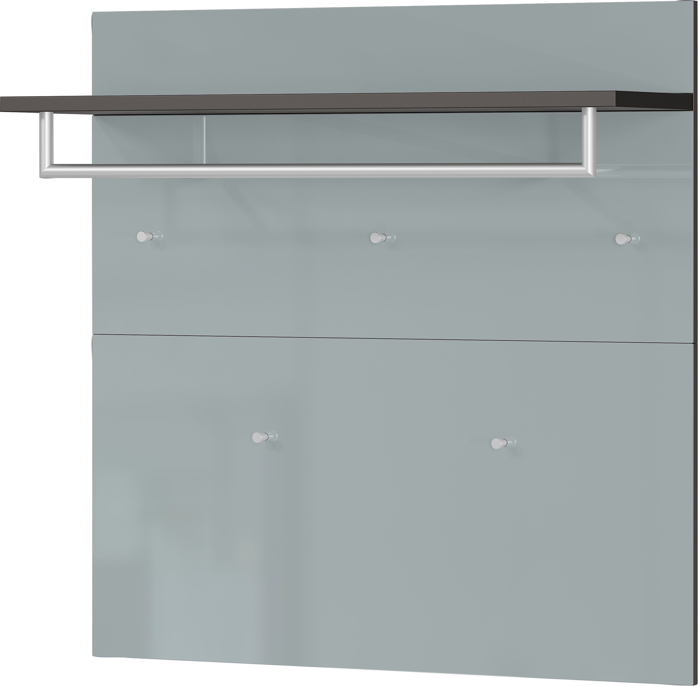 GERMANIA Garderobenpaneel Oakland mit Glasfront, Breite: 97 cm, mit Ablageboden, Stange und Haken aus Metall