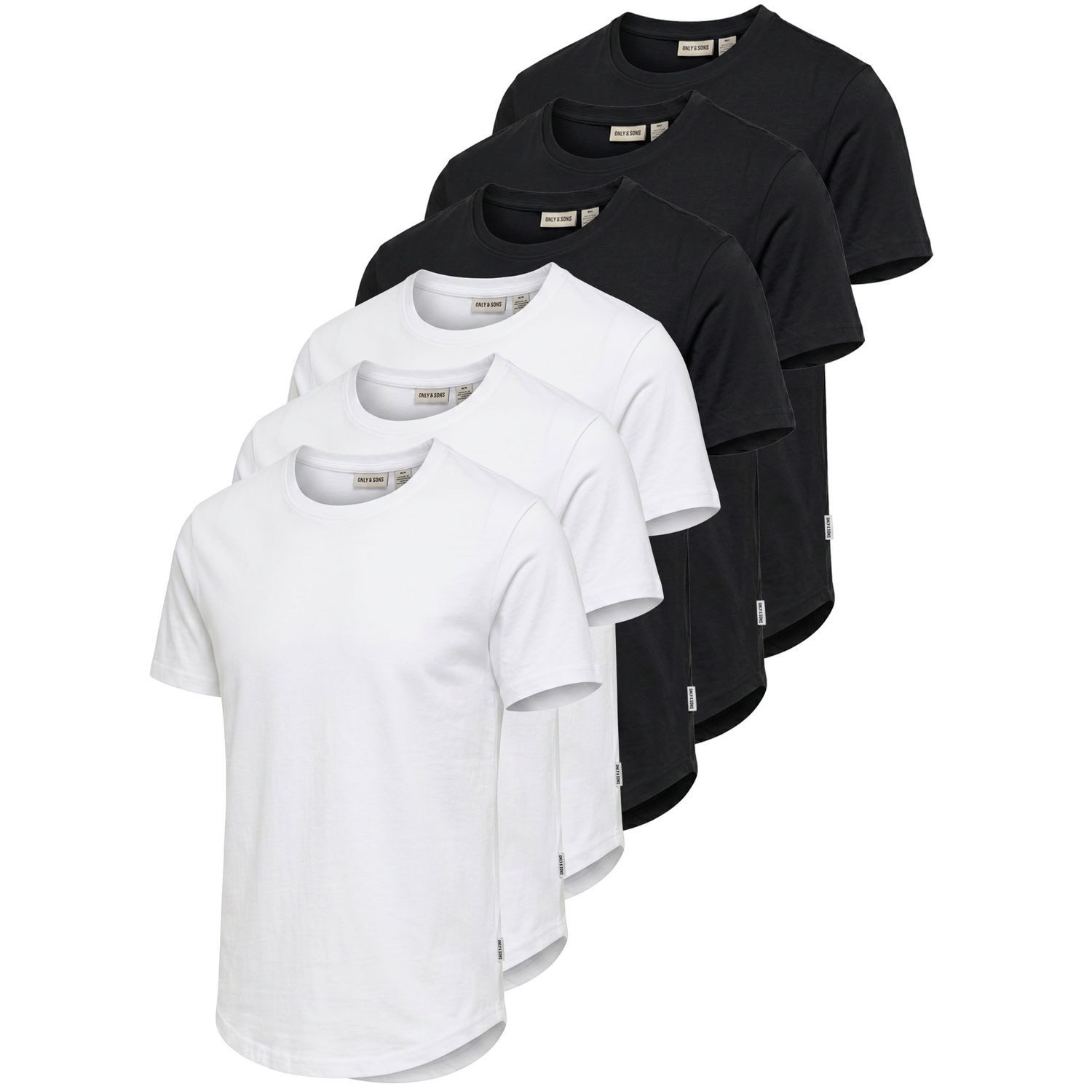 ONLY & SONS T-Shirt (Set) tolles Basic-T-Shirt im 6er Sparpack