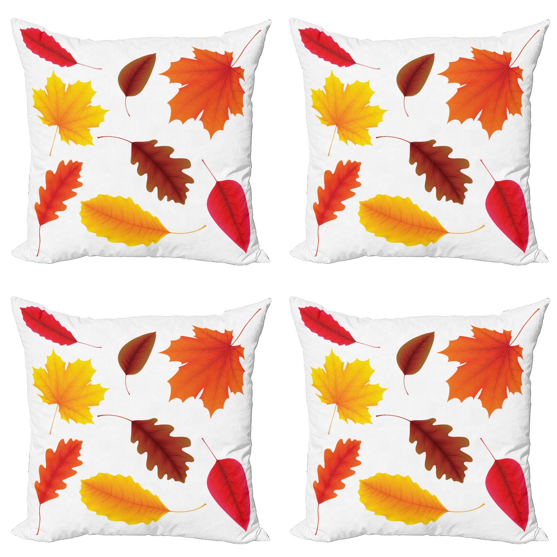 Abakuhaus (4 Kissenbezüge Blätter Stück), Modern Doppelseitiger Herbst-Laub Accent Flora Digitaldruck,