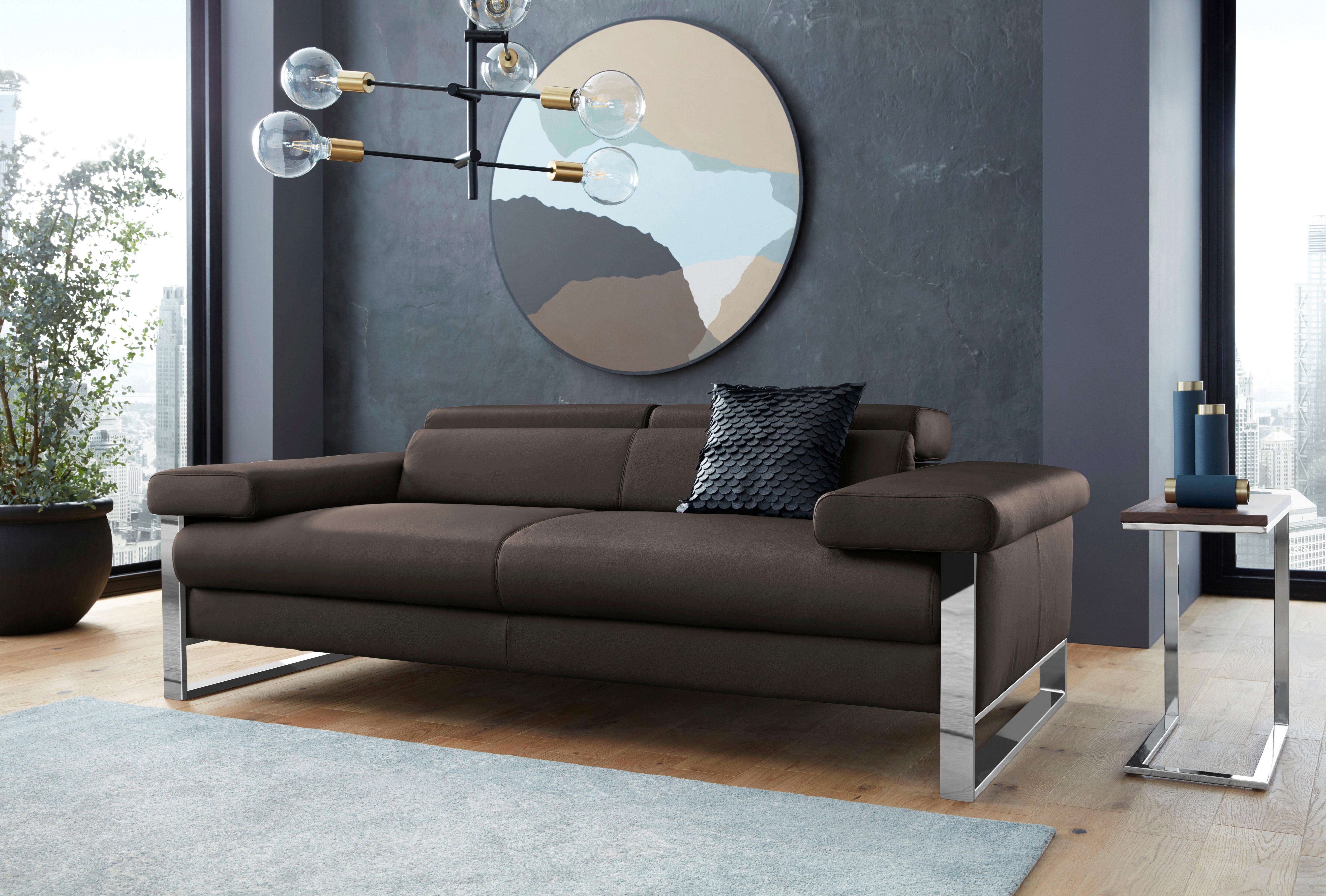 W.SCHILLIG 2-Sitzer finn, German Design Award 2016, Fußgestell Chrom glänzend, Breite 210 cm