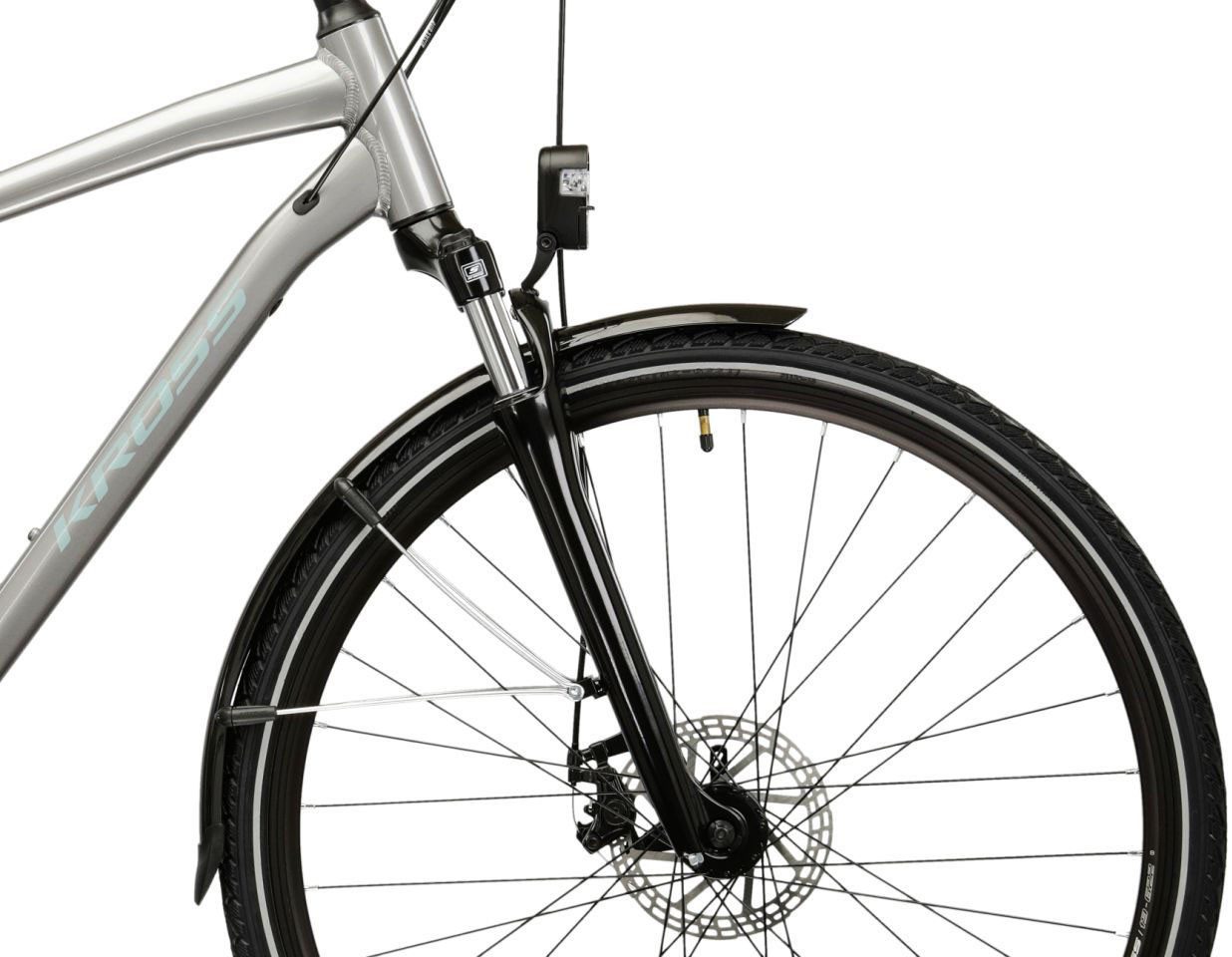 Kross Trekkingrad Herren-Trekkingrad 28" Trans 3.0 Silberfarben 24 Gänge, 24 Gang Shimano ACERA M3020 Schaltwerk, Kettenschaltung