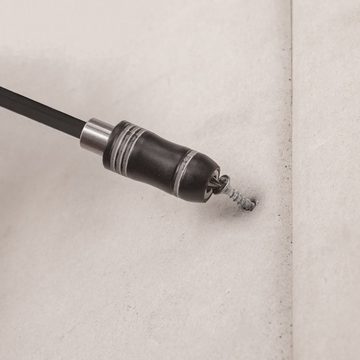 Triuso Bithalter Bitadapter magnetisch 150 mm 1/4" extra lang Sechskantschaft, (mit abnehmbarem Tiefenstop), ideal für Span- und Dämmplatten sowie Gipskarton