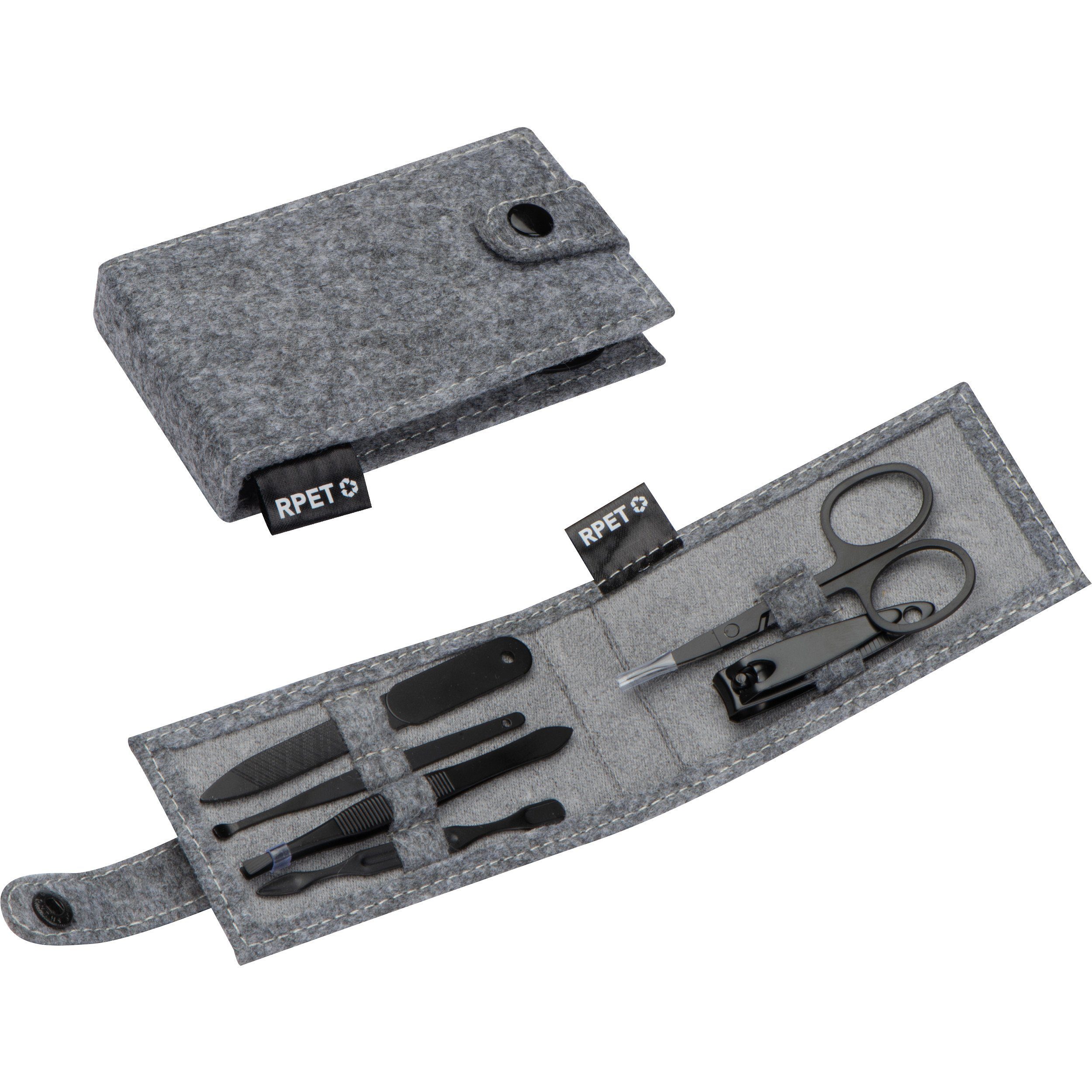 Easy Gifts Maniküre-Etui Maniküre-Set / 7-teilig / aus recyceltem RPET Filz