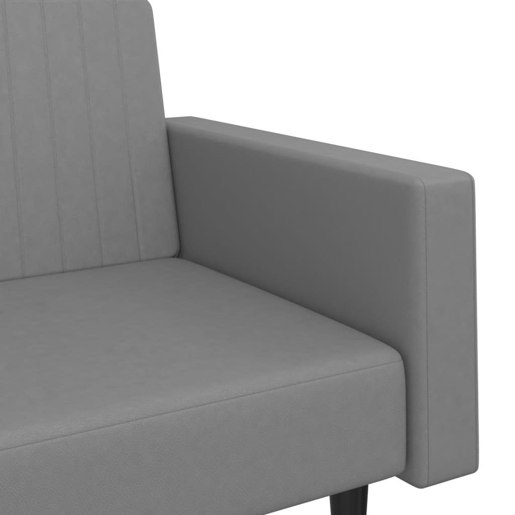 vidaXL Sofa 2-Sitzer Kunstleder Grau Tagesbett