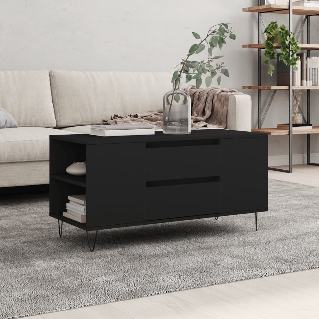 vidaXL Couchtisch Couchtisch Schwarz 102x44,5x50 cm Holzwerkstoff (1-St)