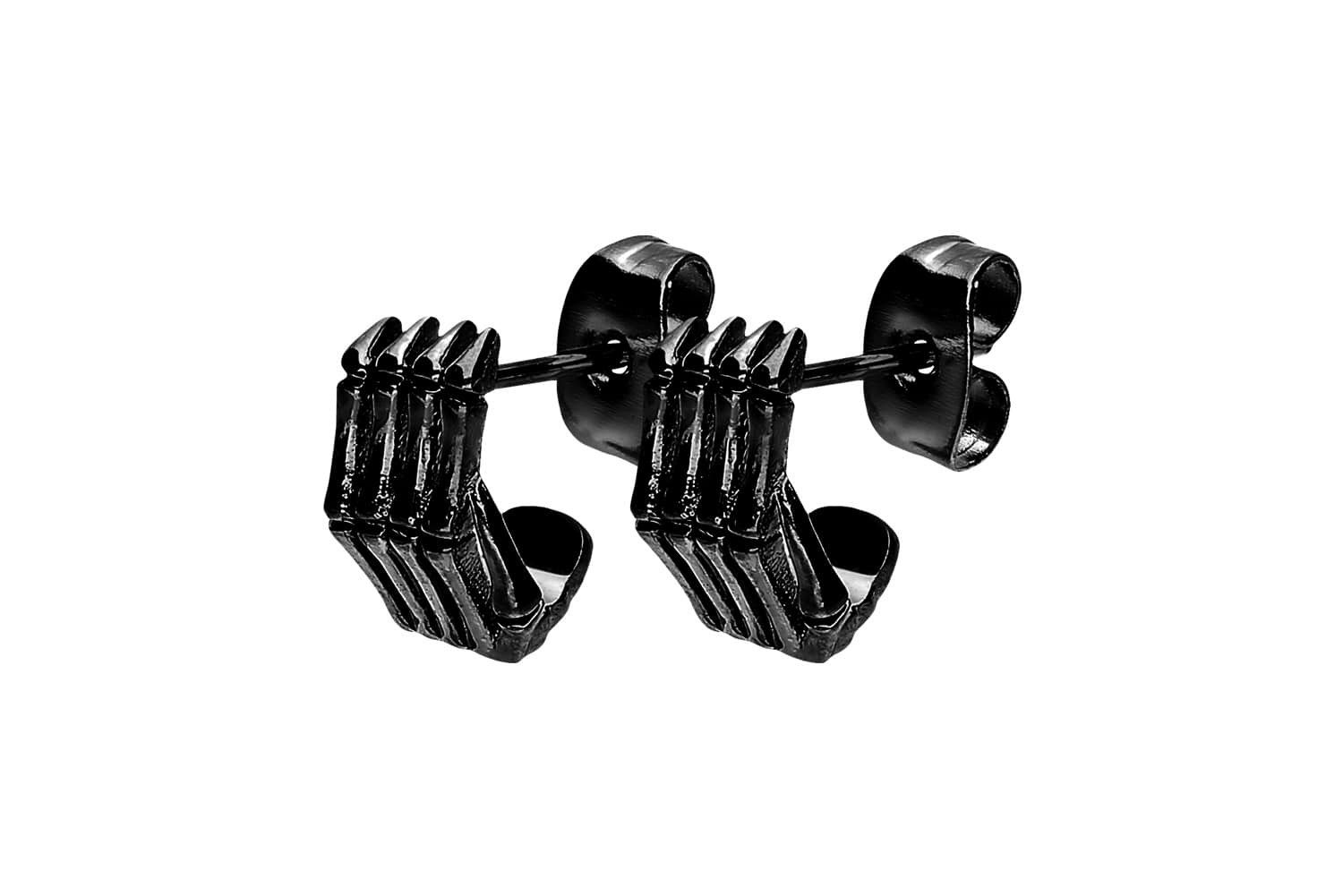 Paar Ohrstecker Chirurgenstahl Ohrstecker SKELETT HAND