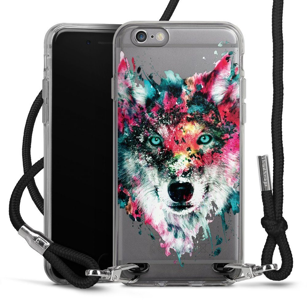 DeinDesign Handyhülle »Riza Peker Wolf bunt Wolve ohne Hintergrund«, Apple  iPhone 6s Handykette Hülle mit Band Case zum Umhängen