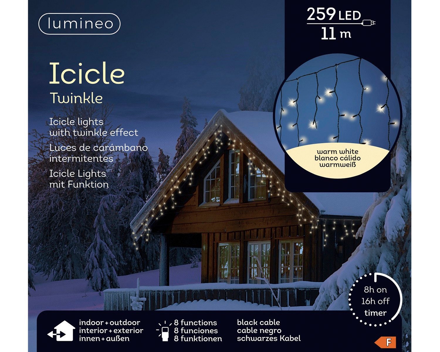Lumineo LED-Lichterkette Lumineo Lichtervorhang ICICLE TWINKLE 259 LED 11 m günstig online kaufen