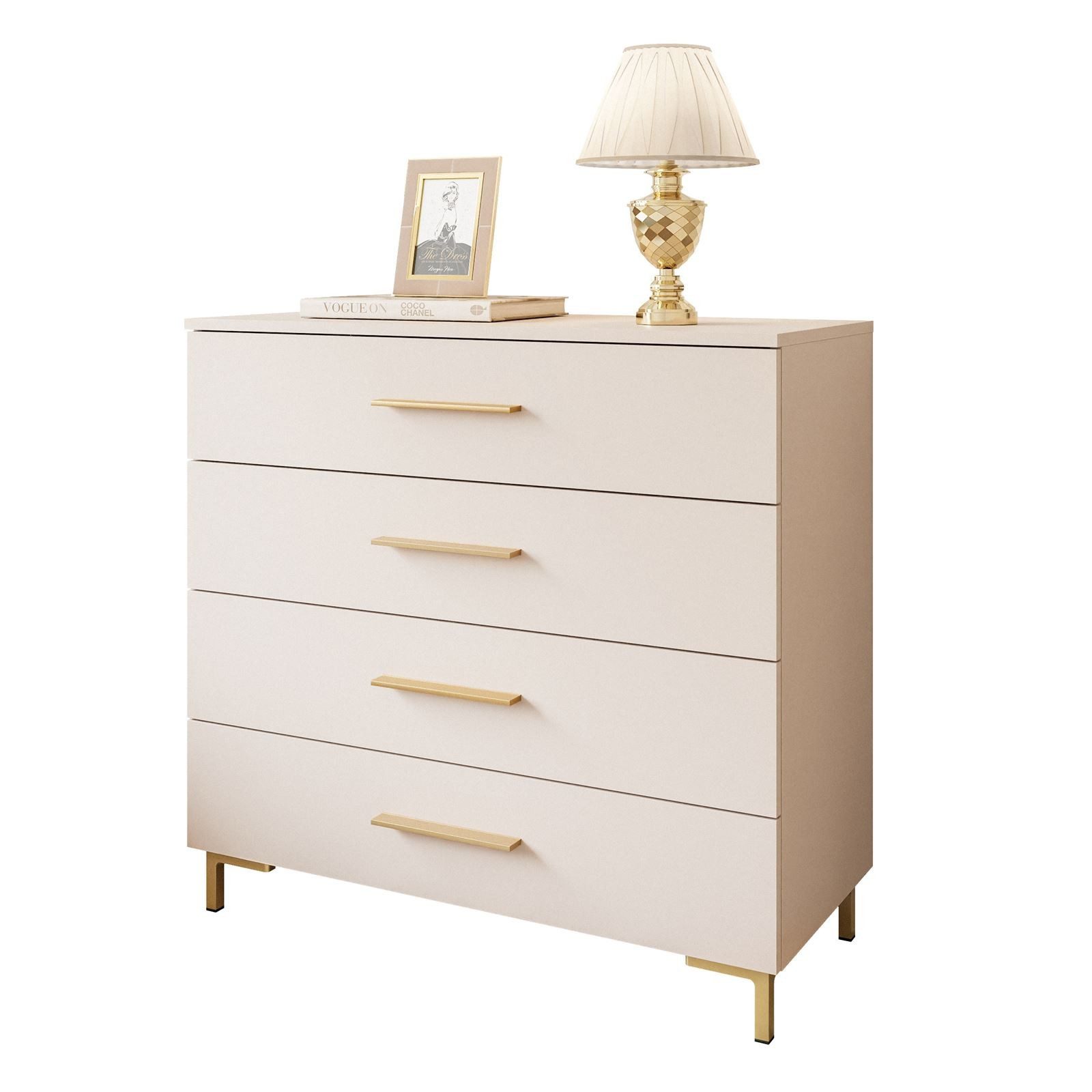 Lookway Kommode LINA KASCHMIR 4S mit LED Beleuchtung, 95x40x86 cm