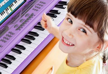 McGrey Home Keyboard BK-4910 Kinder Einsteigerkeyboard mit 49 Tasten, (Schule-Set, 2 tlg., inkl. Mikrofon, Notenständer & Schule), mit 16 Sounds, 10 Rhythmen und Lernfunktion