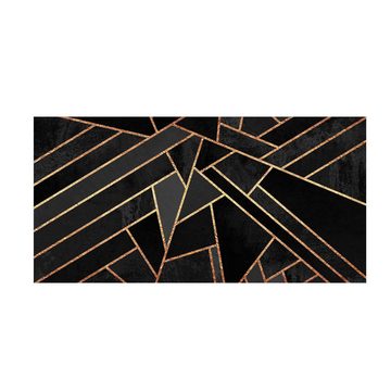 Läufer Teppich Vinyl Flur Küche Muster Abstrakt funktional lang modern, Bilderdepot24, Läufer - schwarz glatt