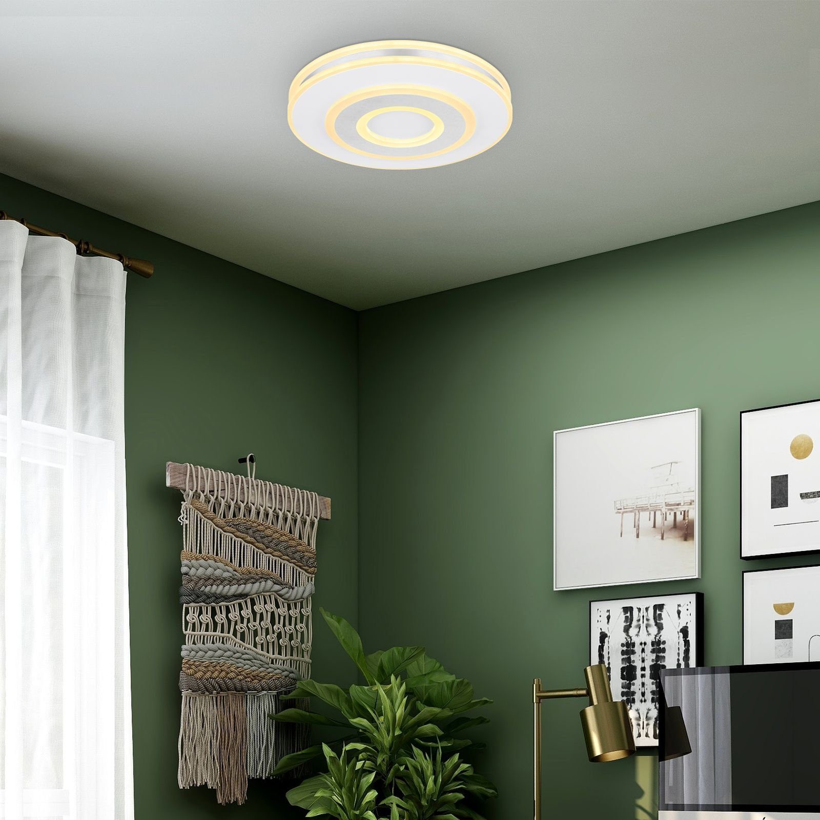 GLOBO Deckenleuchte Deckenleuchte Fernbedienung Globo Deckenlampe Dimmbar Wohnzimmer LED