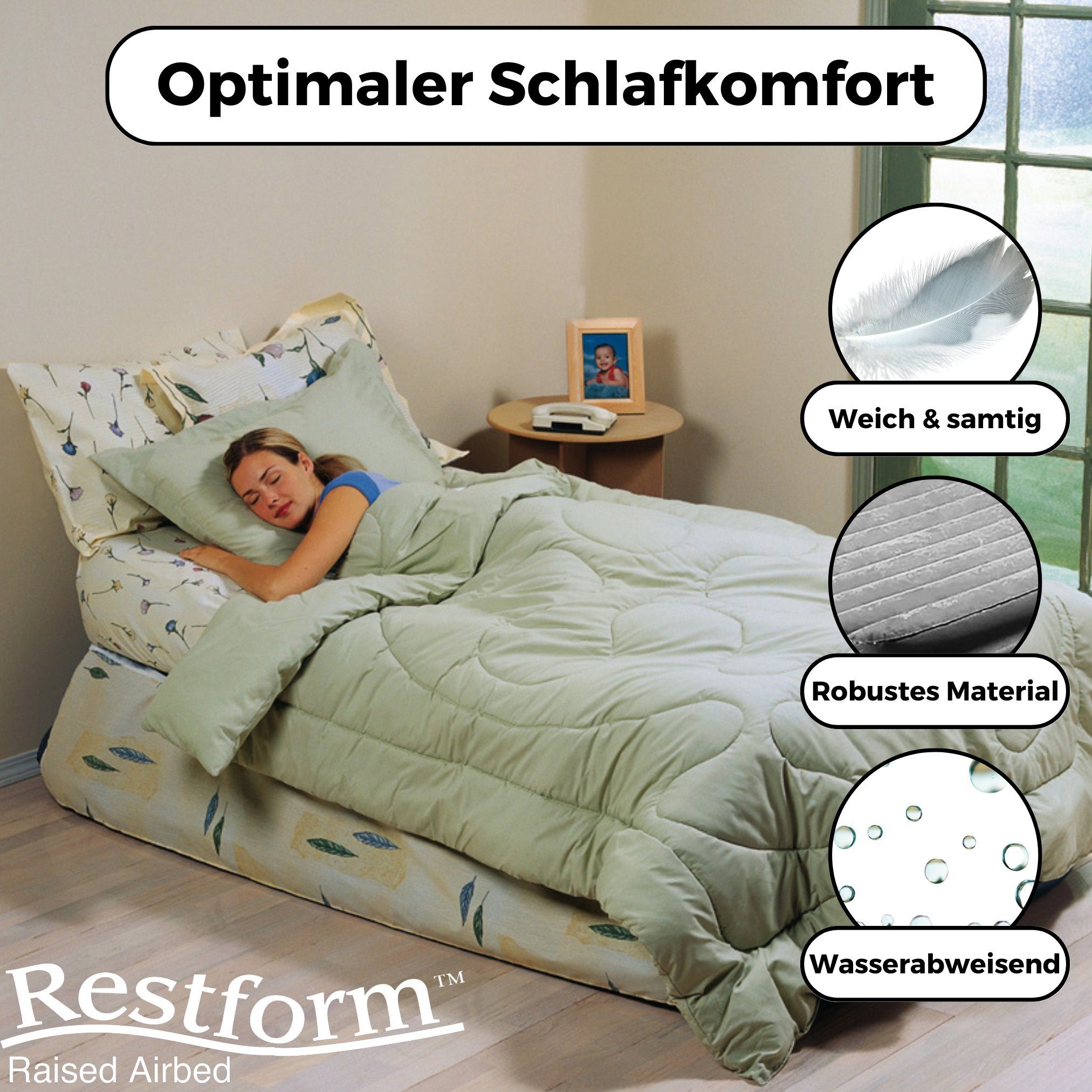 elektrischer Aufblasbare (Set, für Luftbett mit Restform® Single, Airbed High Pumpe 90x190, Matratze 1 teilig), Raised Person,