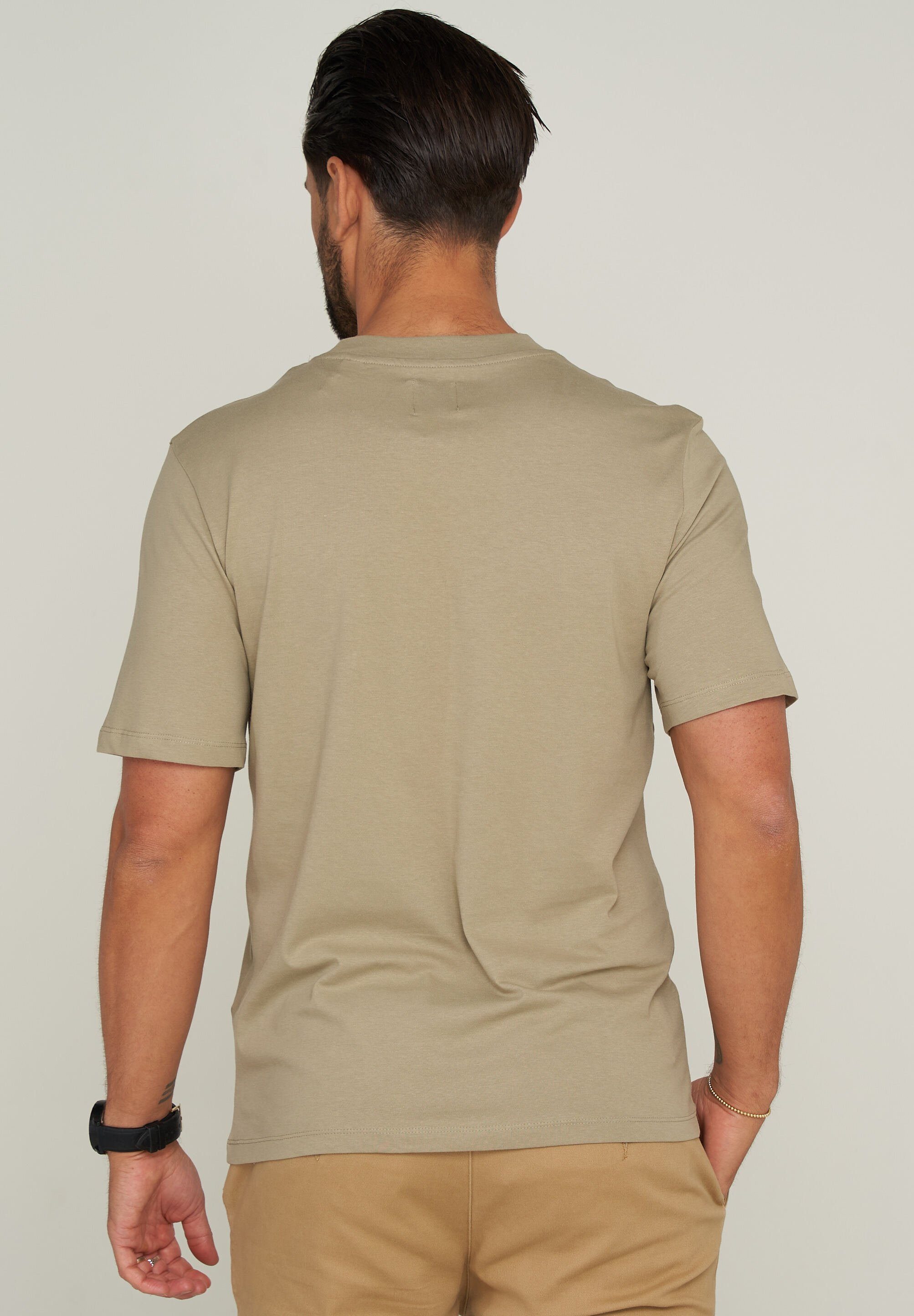 Jack & Jones T-Shirt JJHILL TEE SS CREW NECK Basic Shirt mit großen Druck und Rundhalsausschnit Baumwolle Stretch