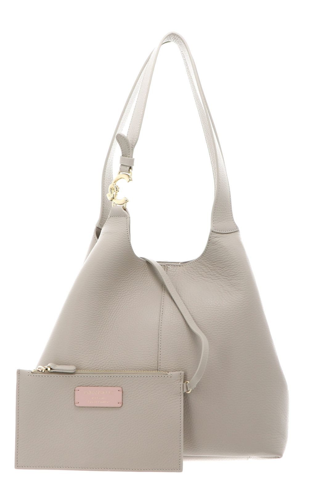 COCCINELLE Schultertasche Shopper (Set, 2-tlg), aus echtem Rindsleder