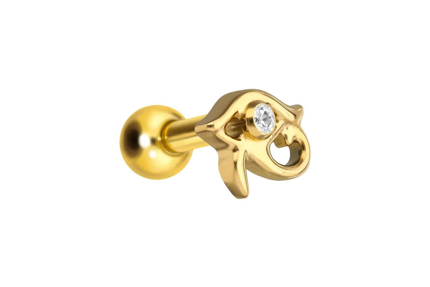 Piercing-Set Titan Ohrpiercing mit Innengewinde AUGE DES HORUS