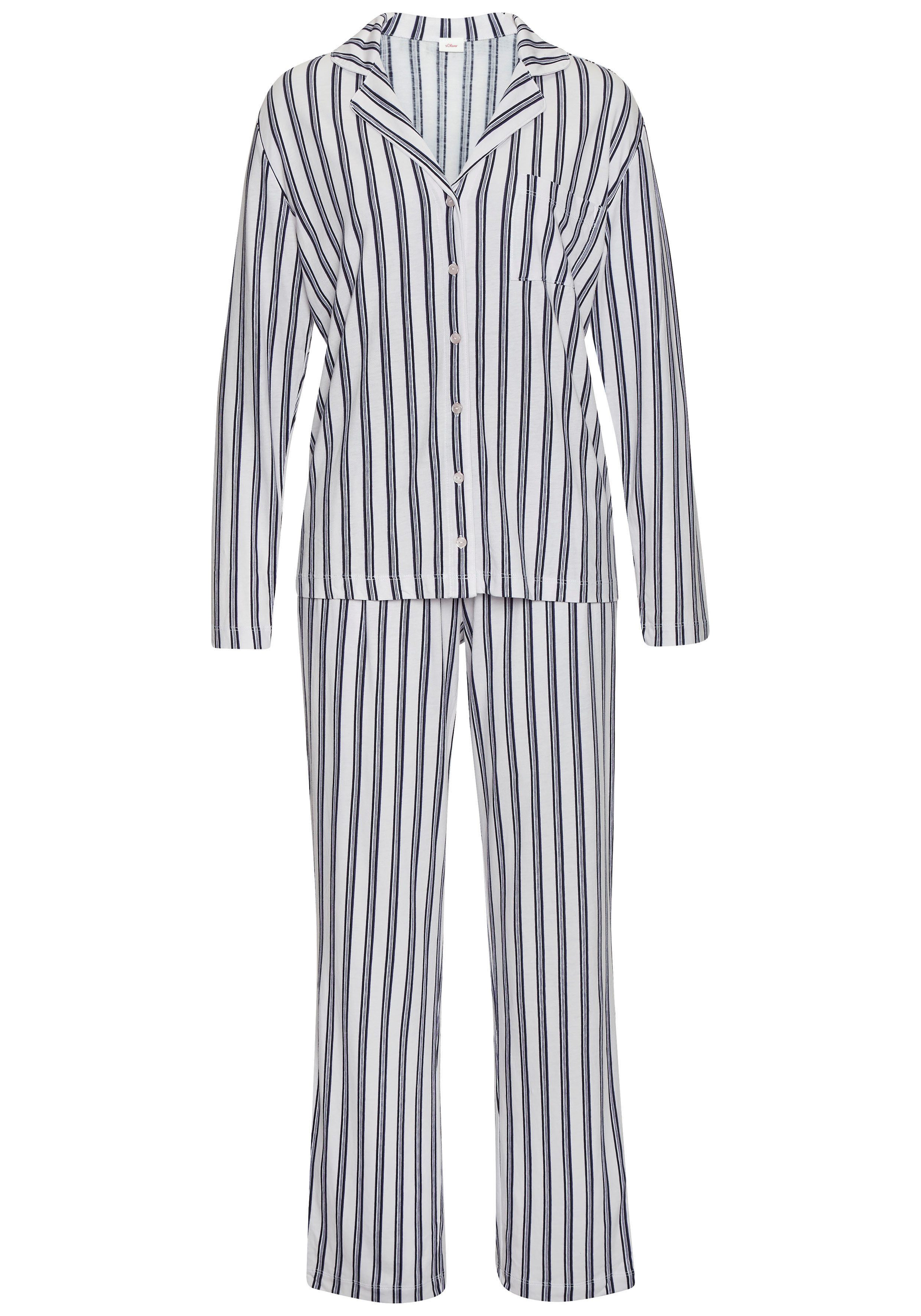 s.Oliver Pyjama (Set, 2 tlg) im klassischen Stil günstig online kaufen