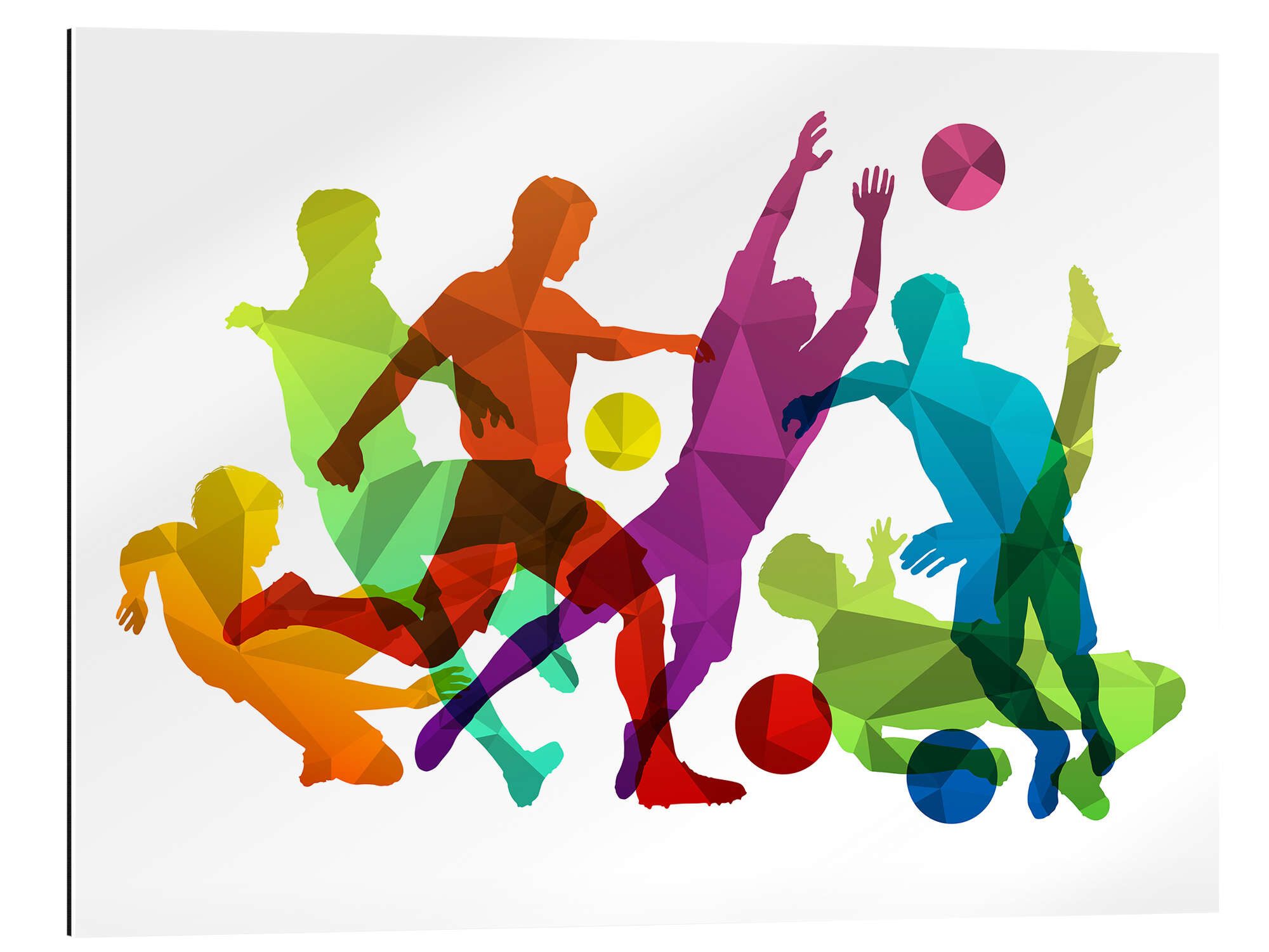 Posterlounge Wandbild Fußballspieler, bunte Silhouetten I, TAlex, erhältlich als Poster, Leinwandbild, Wandsticker oder Acrylglasbild