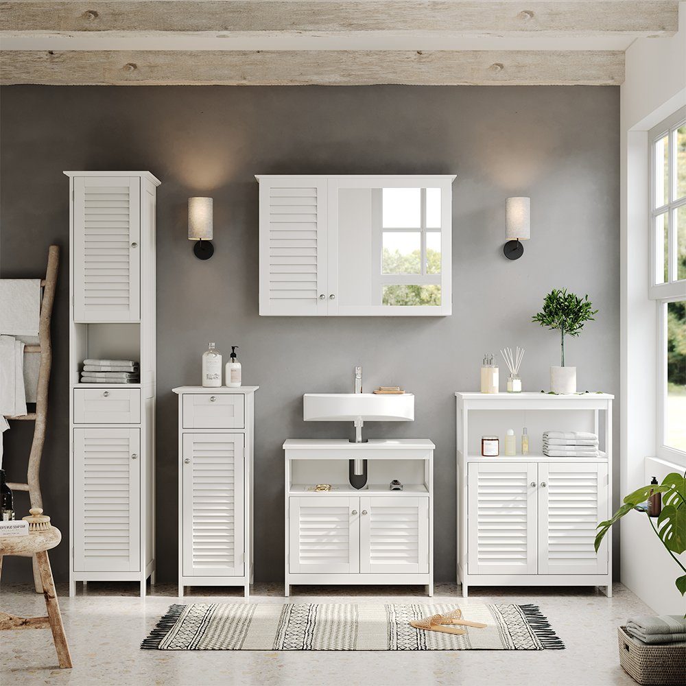 Vicco Badmöbel-Set Riad, Weiß, 5 Teile, (5-St., 5er Set) günstig online kaufen