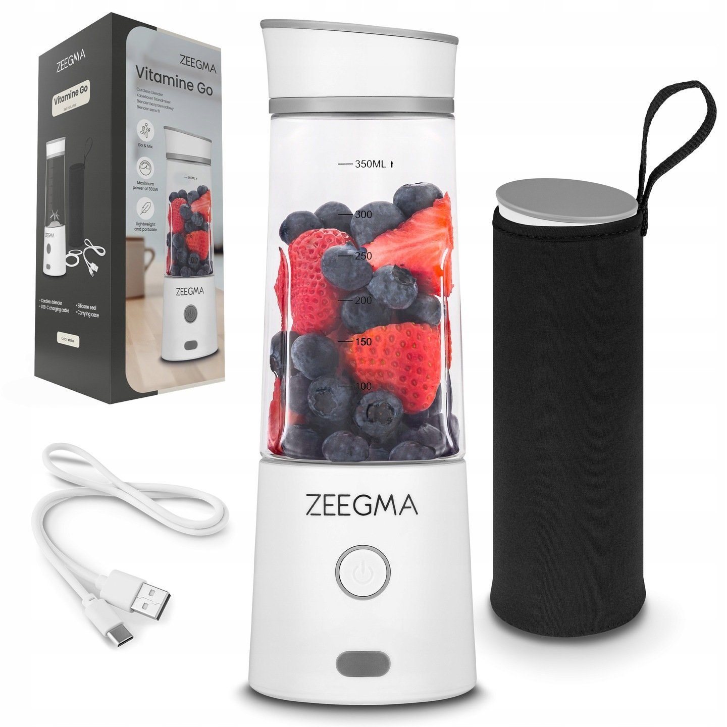 Zeegma Standmixer Vitamine Go, 300,00 W, Mixen und Zerkleinern von Eis / 5000 mAh / 300W