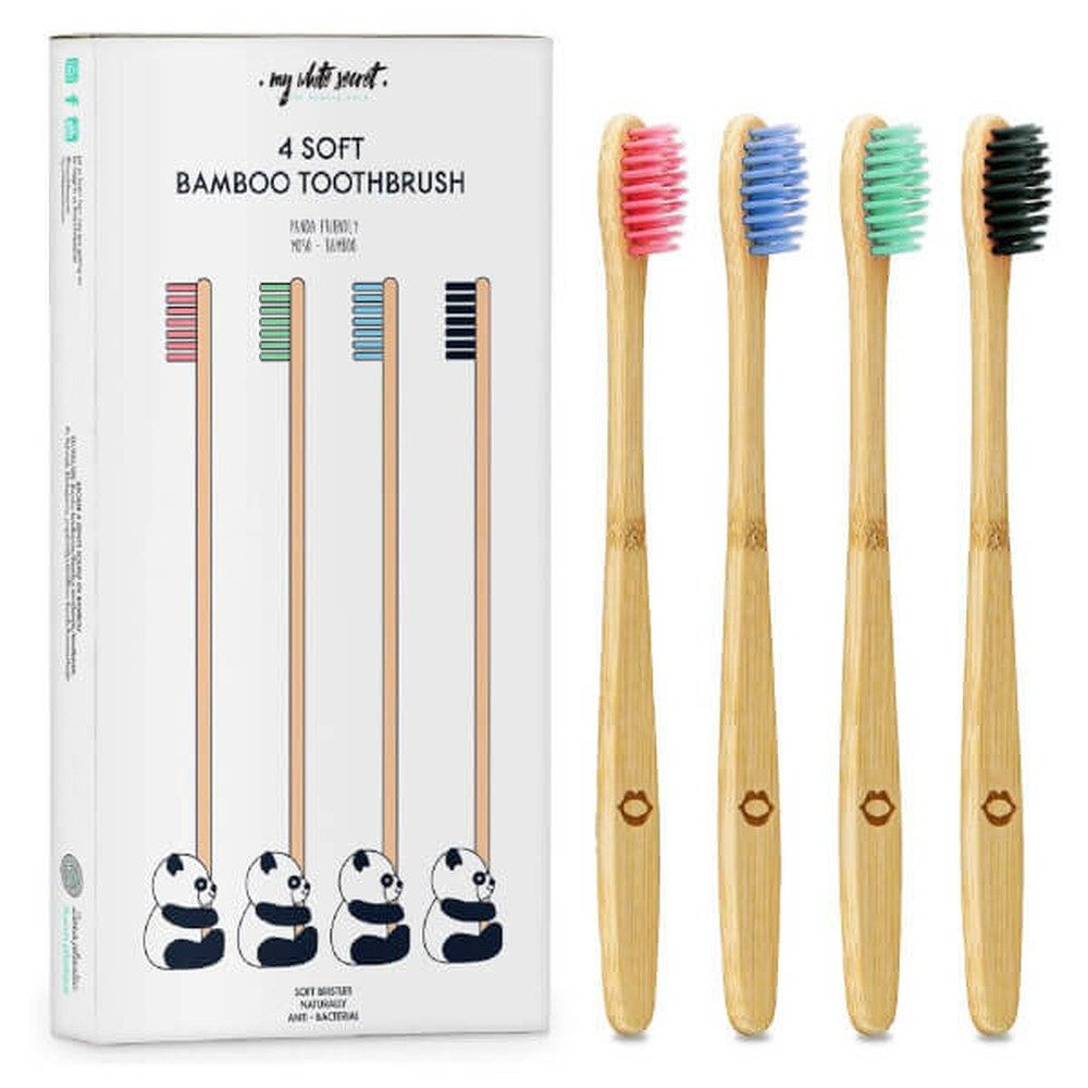My White Secret Zahnbürste Bamboo toothbrush (Bamboo Toothbrush) 4 pc