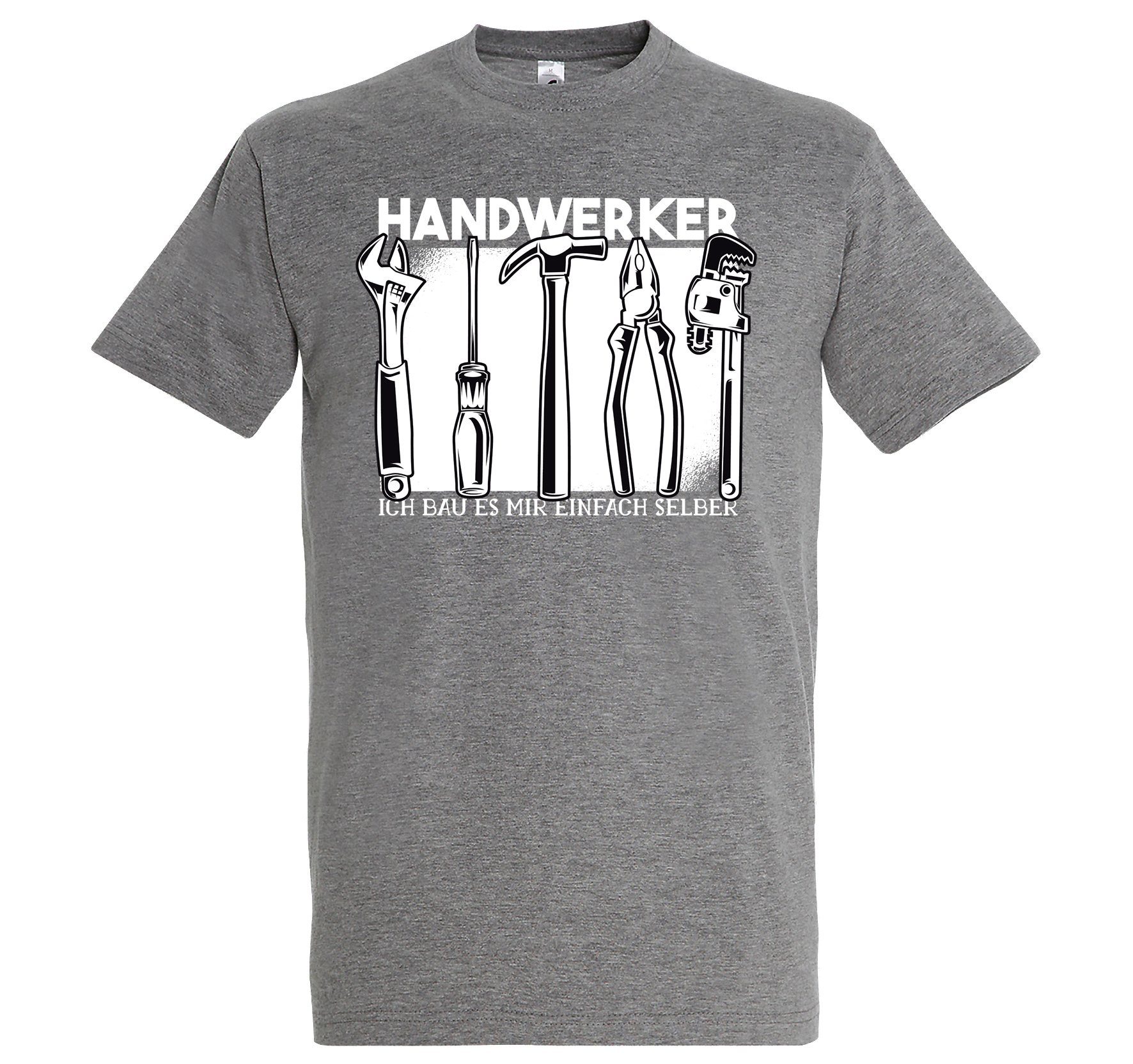 Youth Designz T-Shirt Handwerker Herren Shirt mit lustigem Handwerker Frontmotiv Grau | T-Shirts