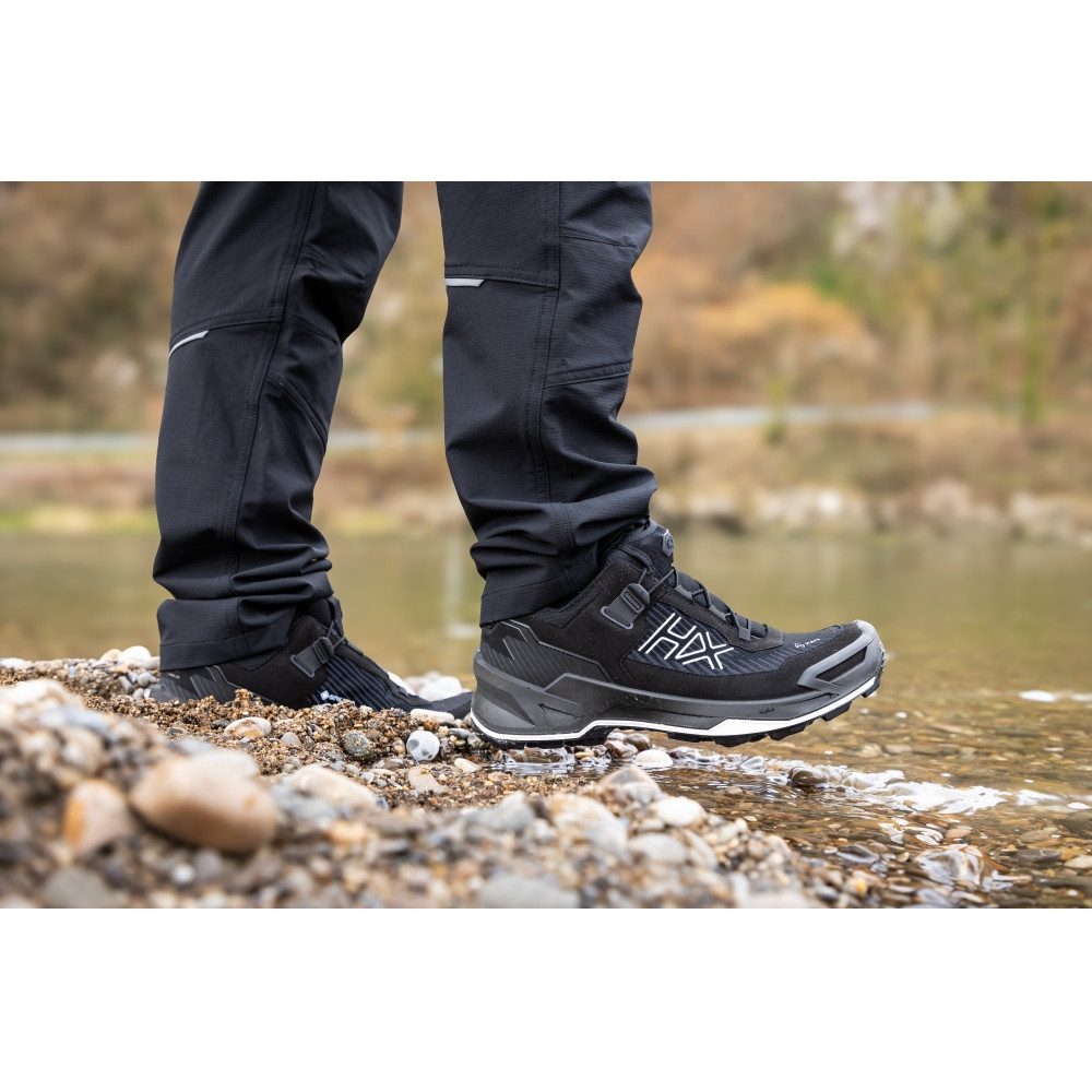 haix BLACK EAGLE EVO GTX Low Schwarz-Silber Wanderschuh UK 15.0 Outdoorschuh