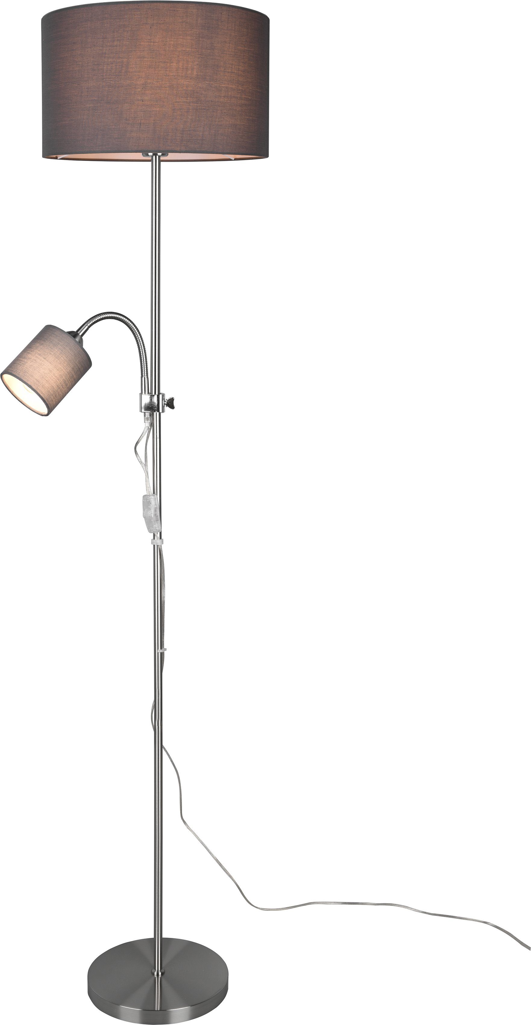 Lesearm ohne flexibel, schaltbar, Getrennt Leuchten Stehlampe Leuchtmittel, Ein-/Ausschalter, TRIO 160 cm Höhe OWEN,