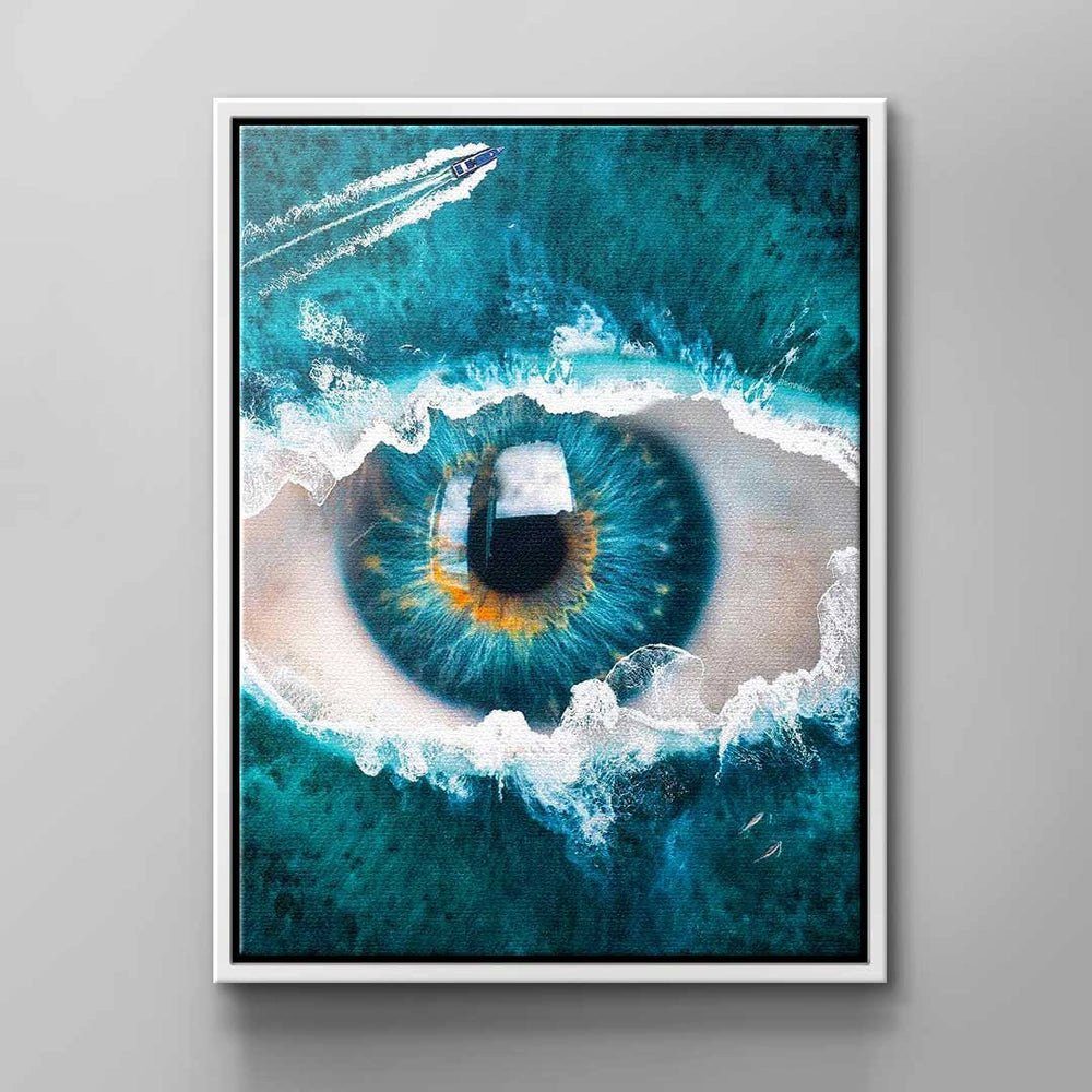DOTCOMCANVAS® Leinwandbild, Abstraktes Wandbild mit von Meer Halluzination Rahmen schwarzer