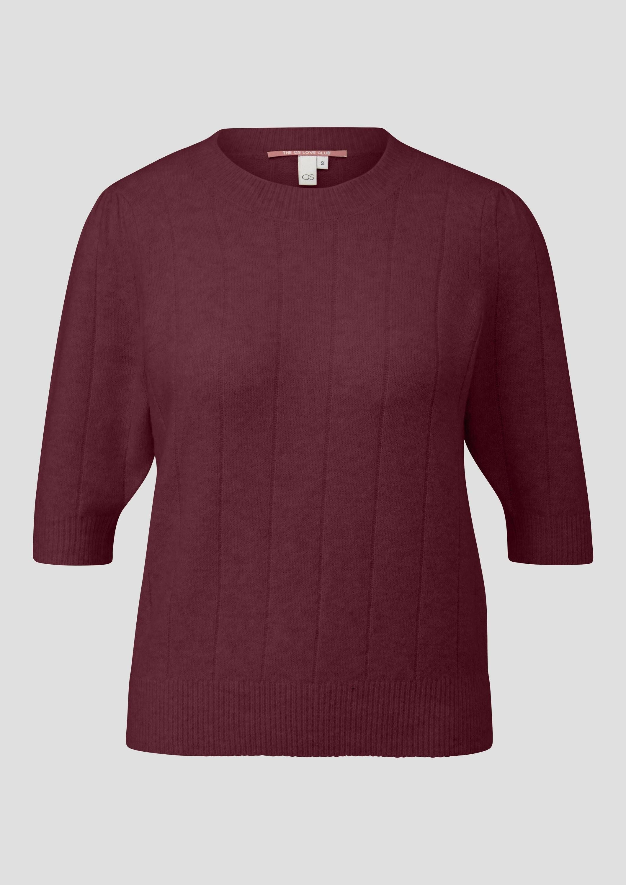 QS Kurzarmpullover Strickpullover Weicher Kurzarm-Strickpullover