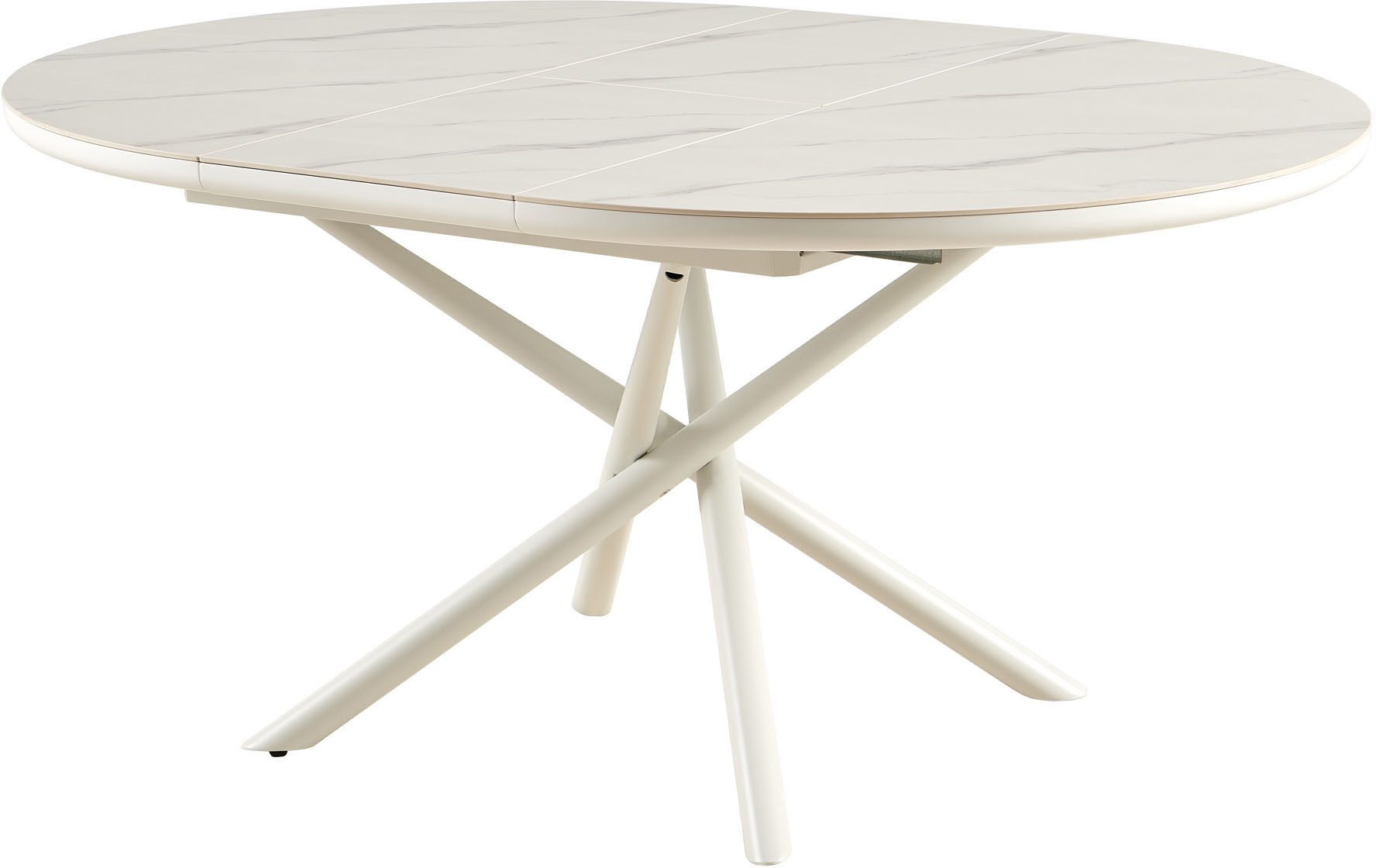 SalesFever Esstisch Stuttgart Esstisch für stilvolles Speisen, rund, Keramik, ausziehbar auf 120 - 160 cm
