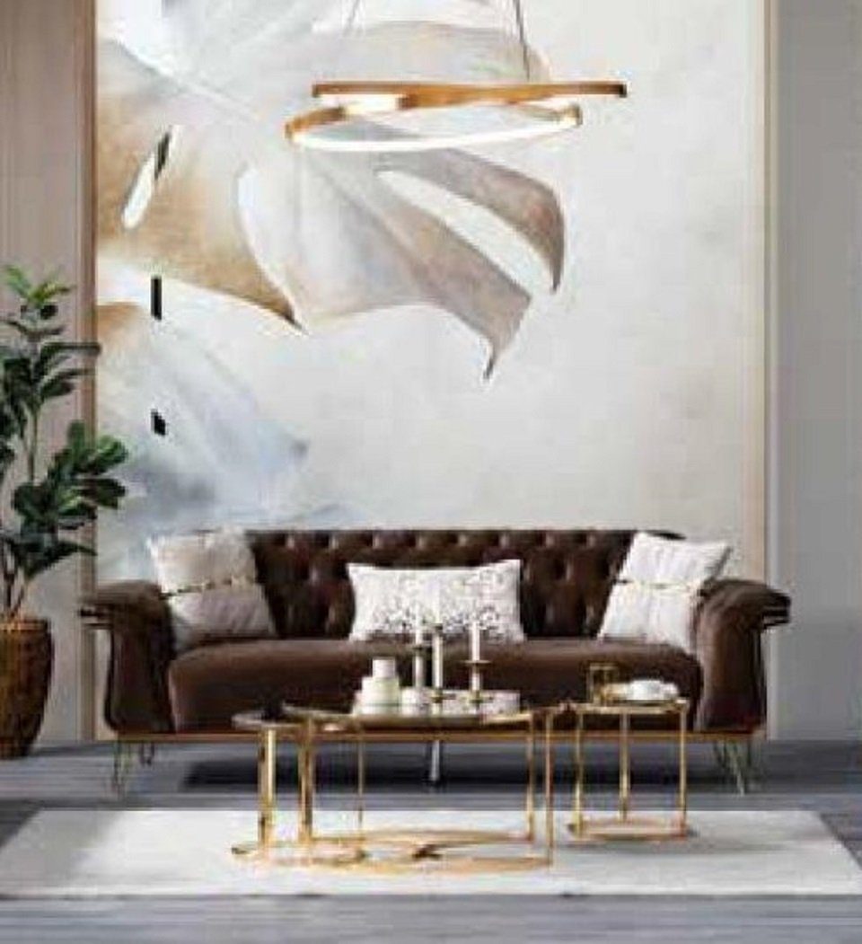 Sofa in Made Designer Braun 1 JVmoebel Luxus Wohnzimmer Teile, Moderne 3-Sitzer Dreisitzer Polstermöbel, Couch Europa