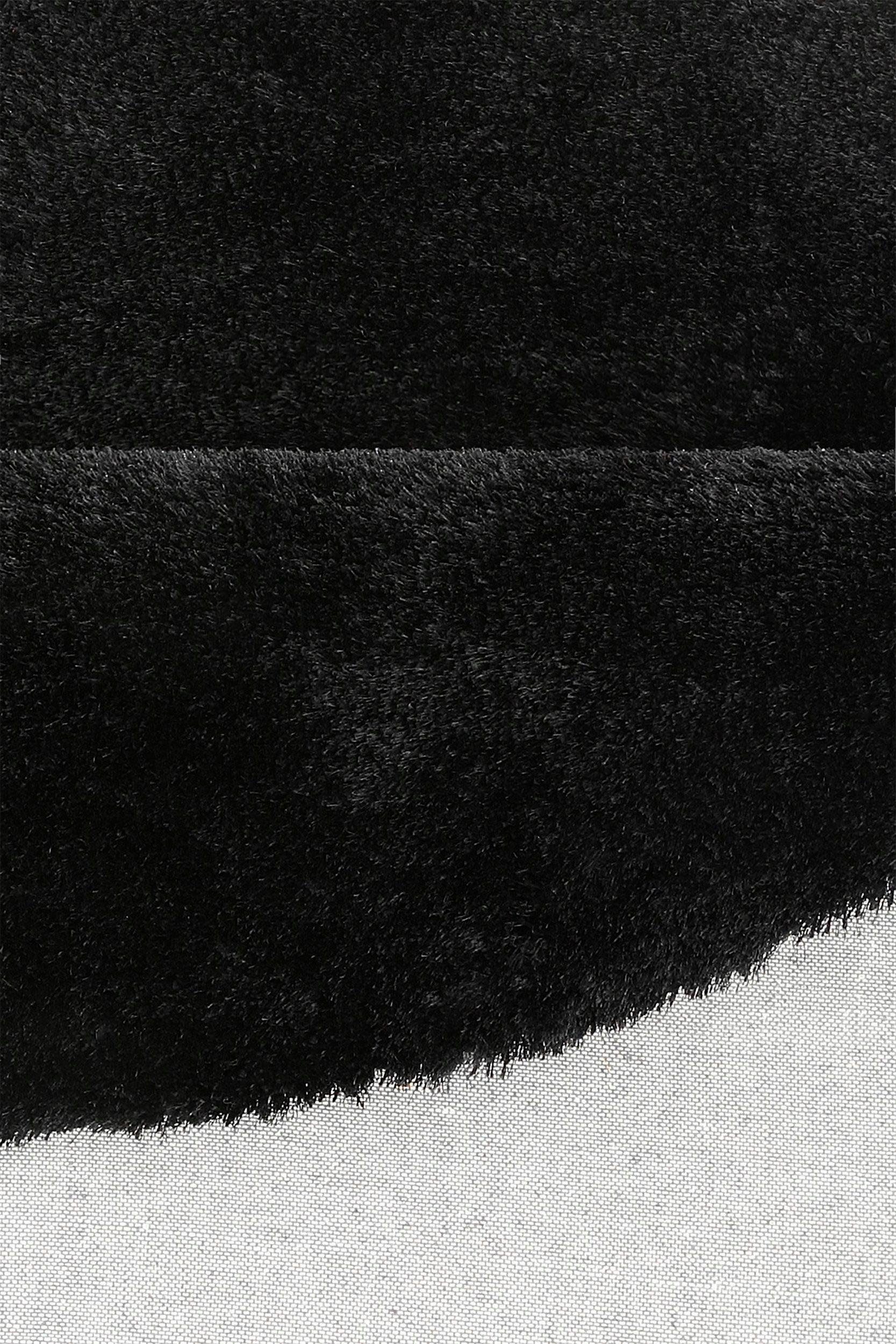 Teppiche, Dana Schlafzimmer, unifarben, mm, schwarz Esszimmer Mikrofaser rund, 30 Bruno Höhe: Wohnzimmer, Hochflor-Teppich Banani, Teppich,
