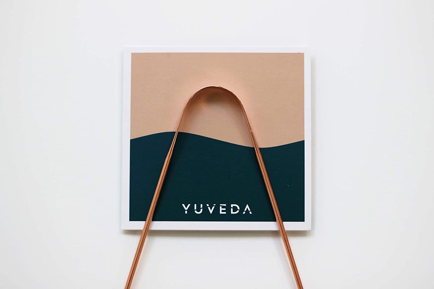 Yuveda Zungenreinigeraufsatz Zungenreiniger aus Kupfer, Ayurveda Zungenschaber für Ayurveda-Ritual