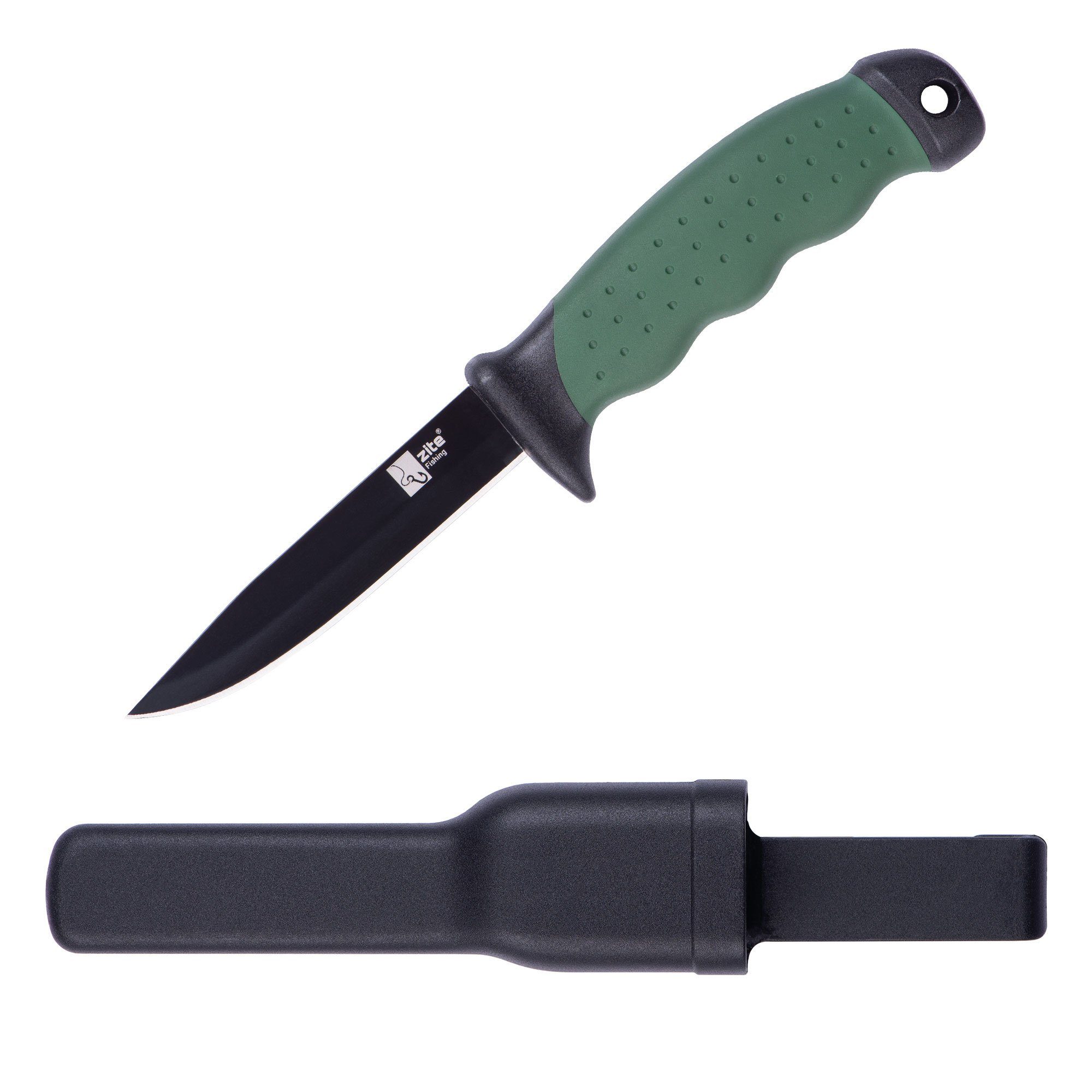 Zite Anglermesser mit Gürtel-Messerscheide 22 cm rutschfest und universell einsetzbar